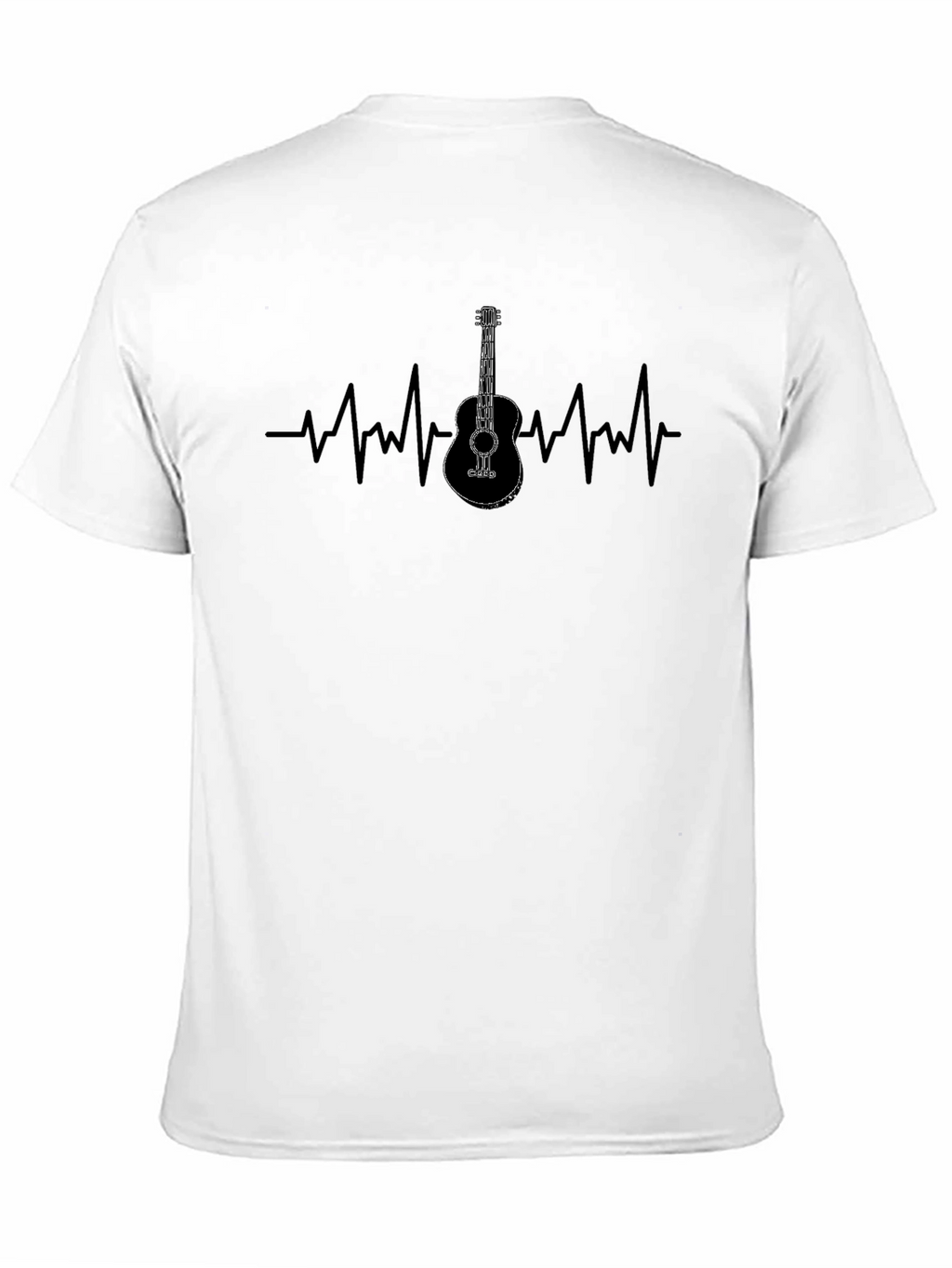 Guitar Heartbeat Graphic Tee - Black
