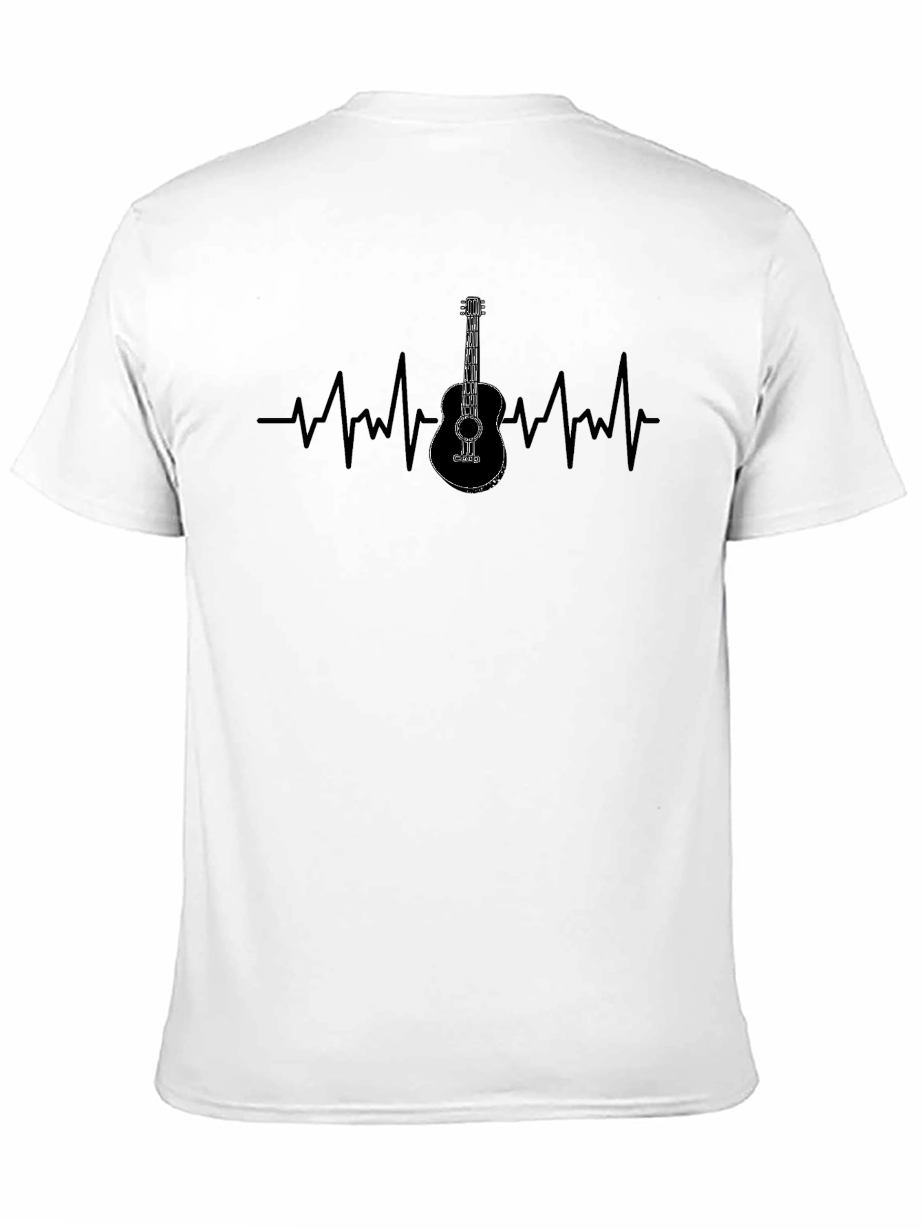 Guitar Heartbeat Graphic Tee - Black