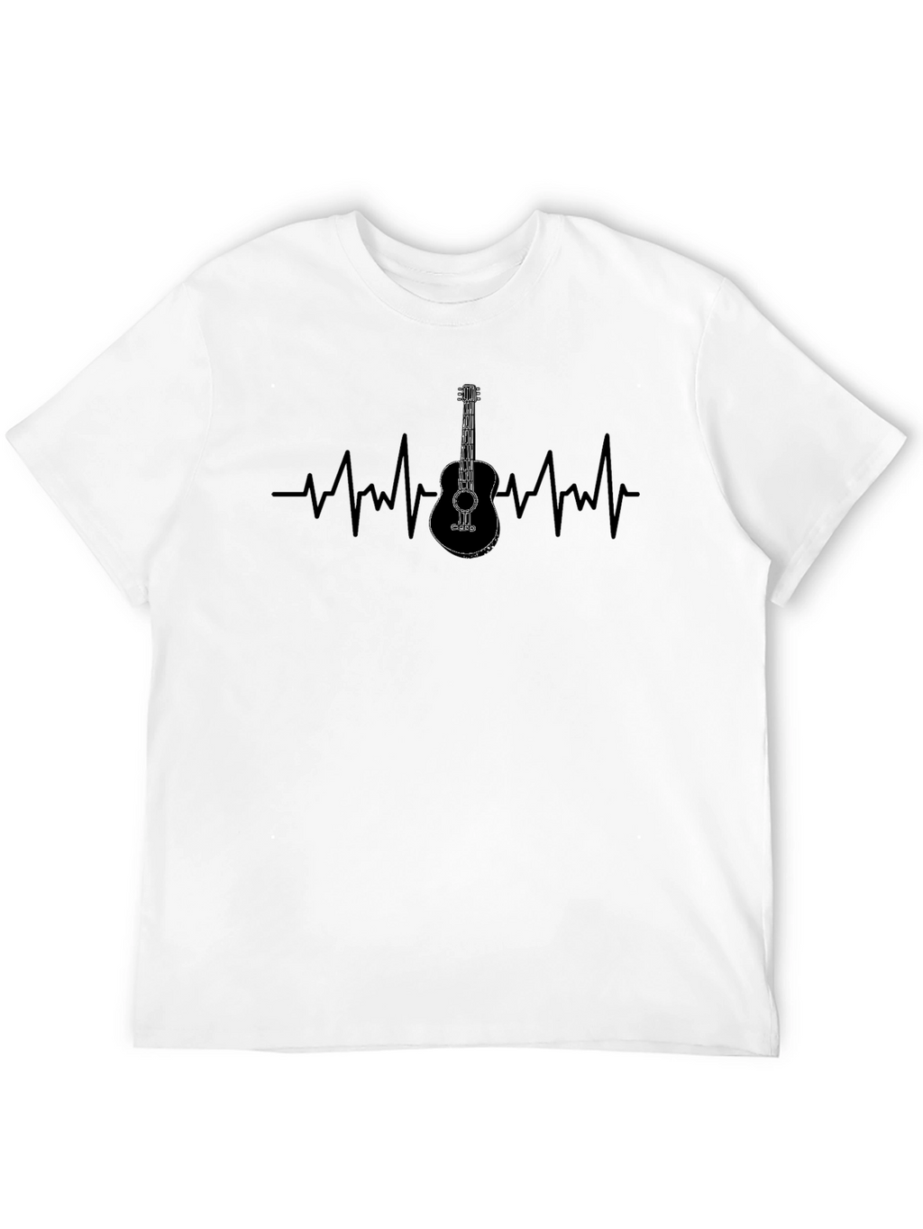 Guitar Heartbeat Graphic Tee - Black