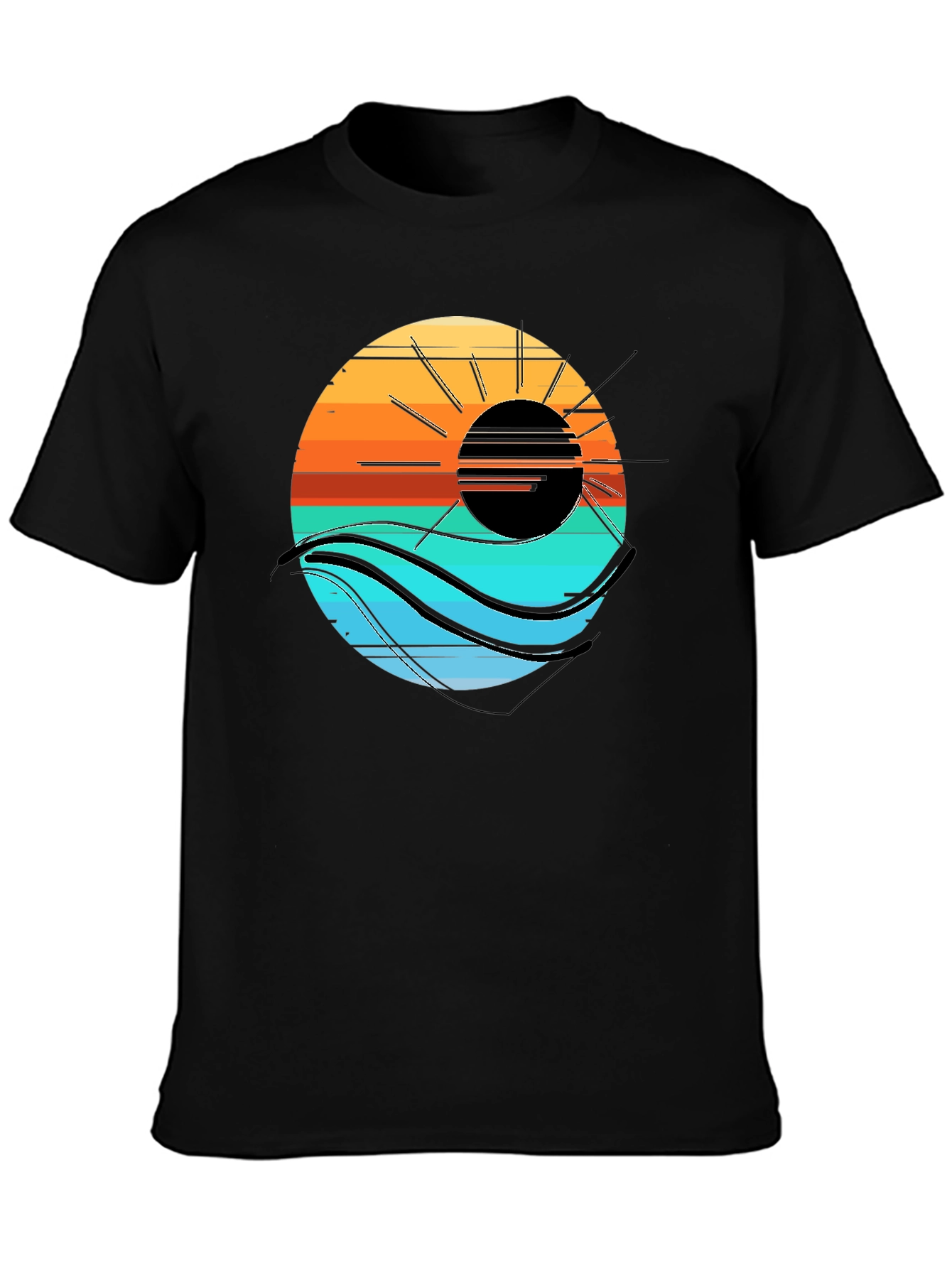 Sunset Wave Graphic Tee - Cool Coastal Style