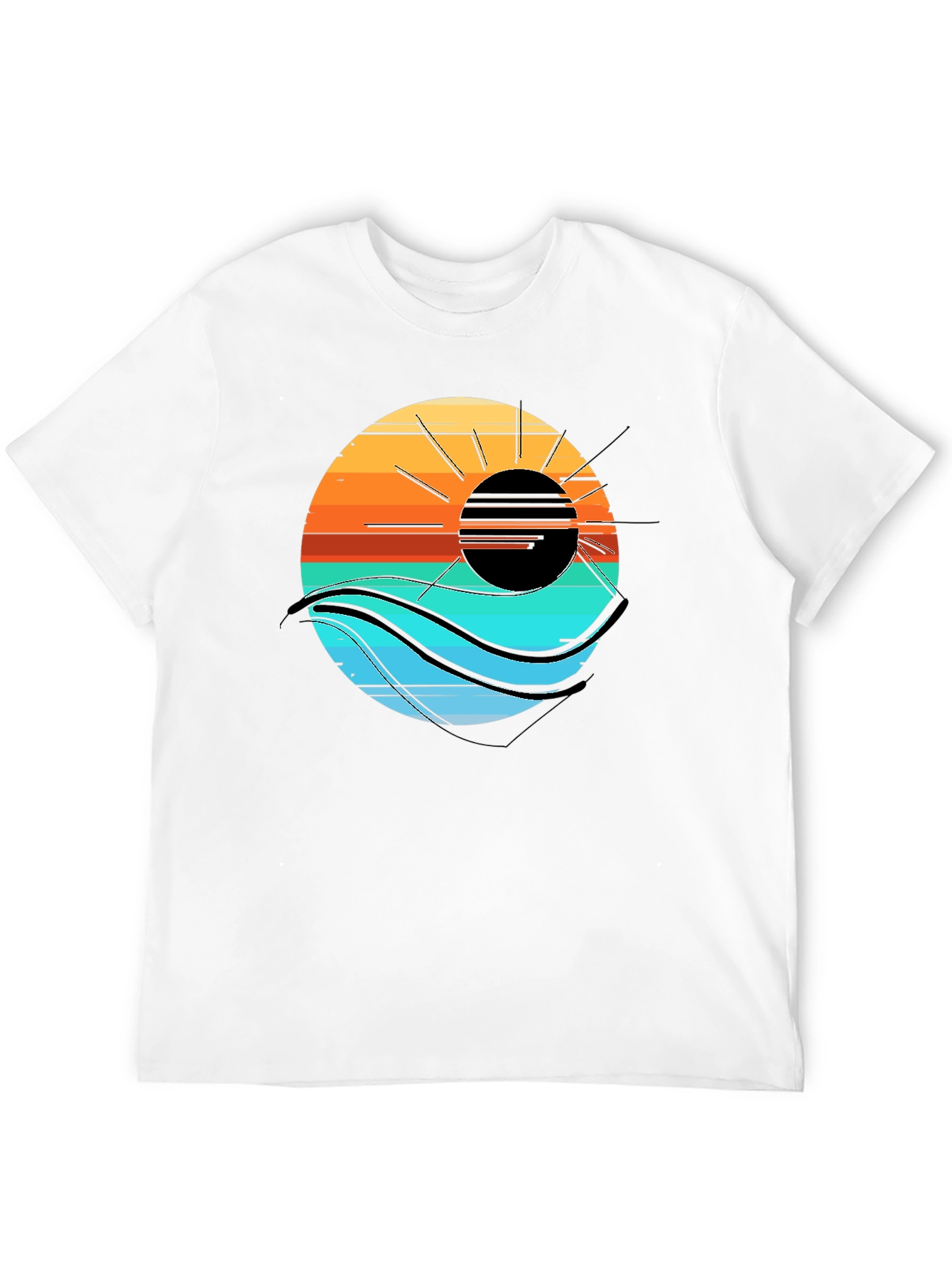 Sunset Wave Graphic Tee - Cool Coastal Style