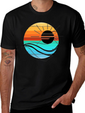 Sunset Wave Graphic Tee - Cool Coastal Style