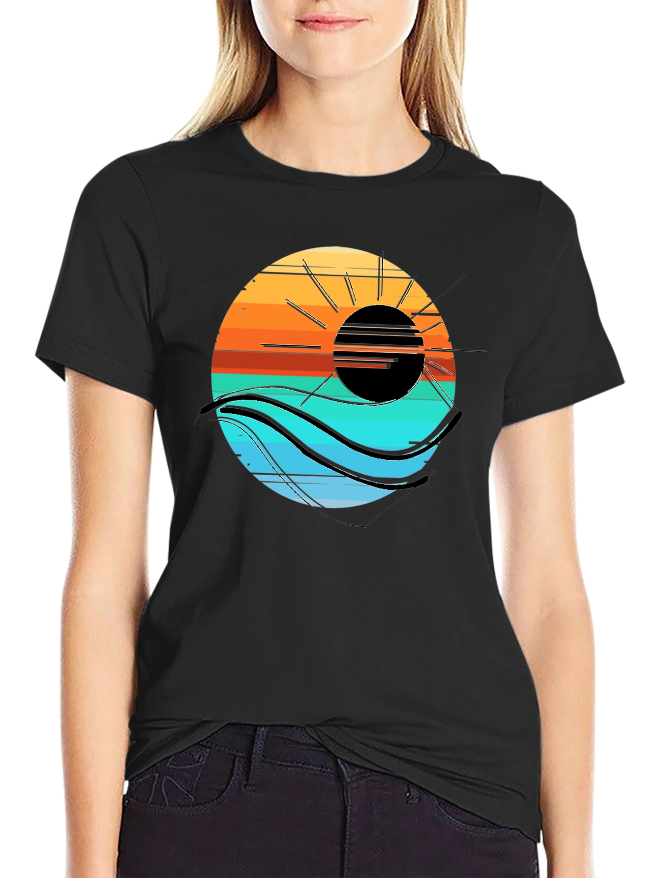 Sunset Wave Graphic Tee - Cool Coastal Style