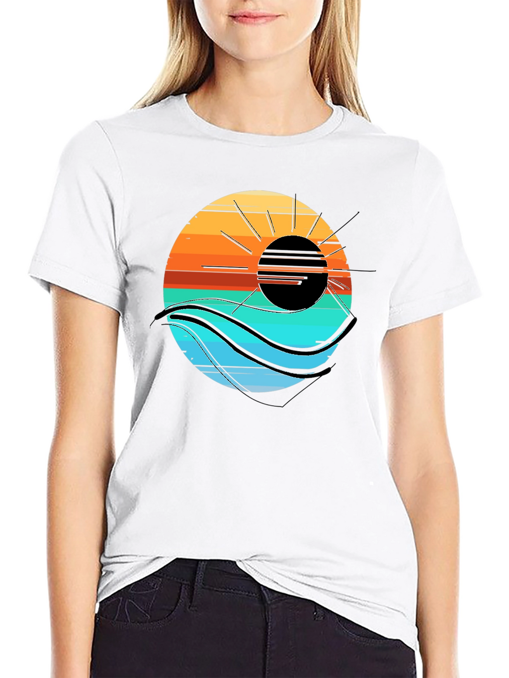 Sunset Wave Graphic Tee - Cool Coastal Style
