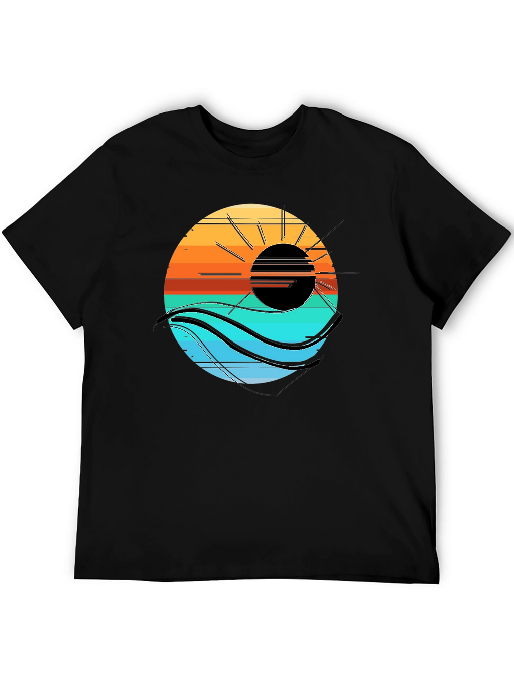 Sunset Wave Graphic Tee - Cool Coastal Style
