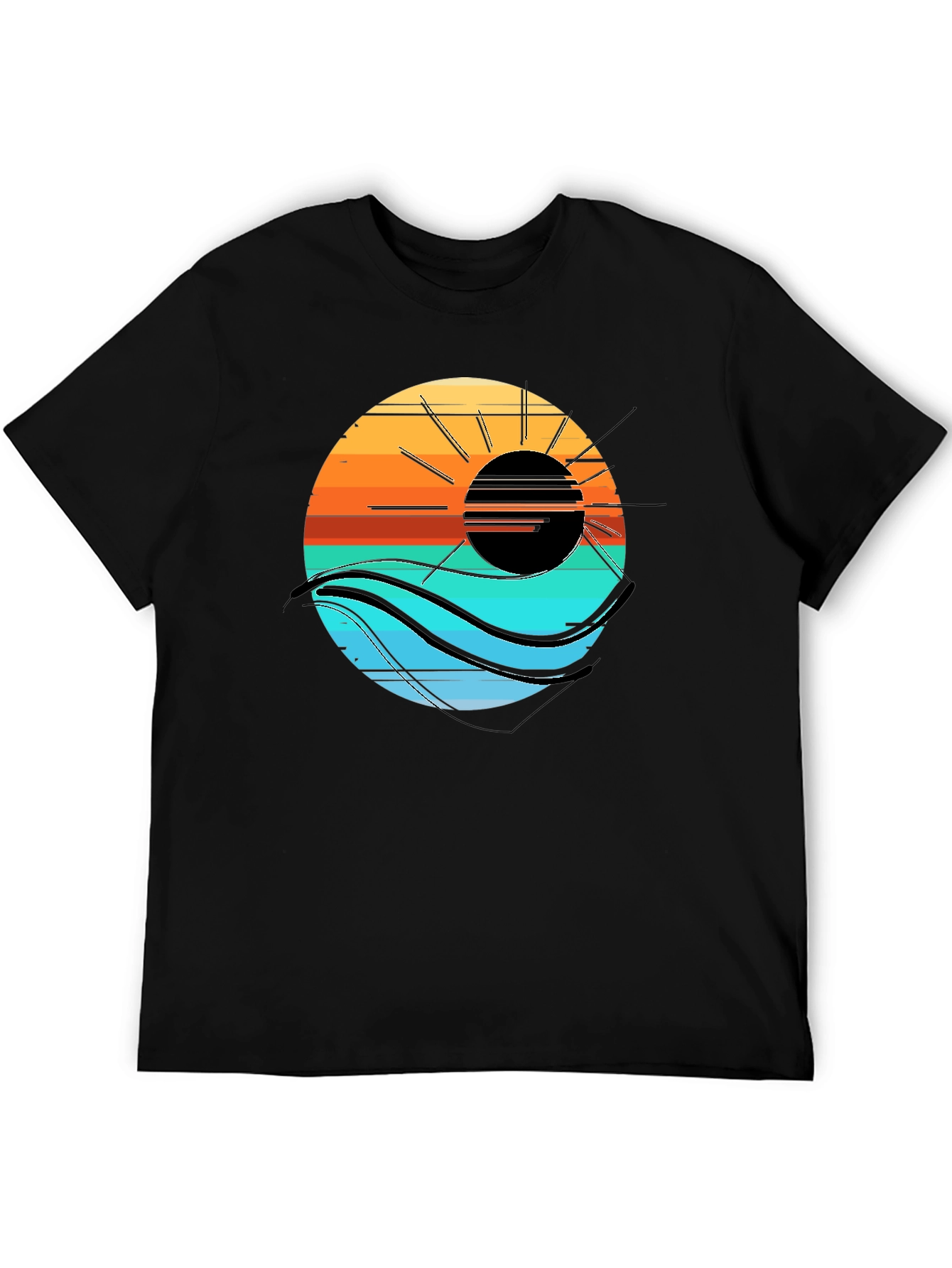 Sunset Wave Graphic Tee - Cool Coastal Style