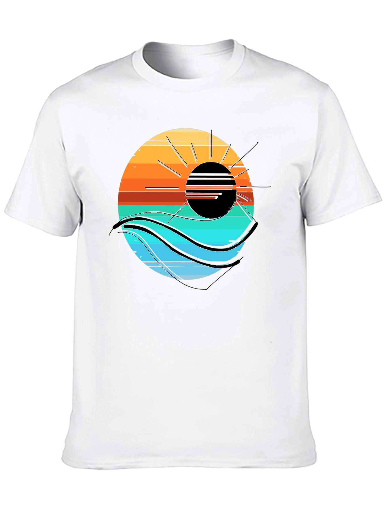 Sunset Wave Graphic Tee - Cool Coastal Style