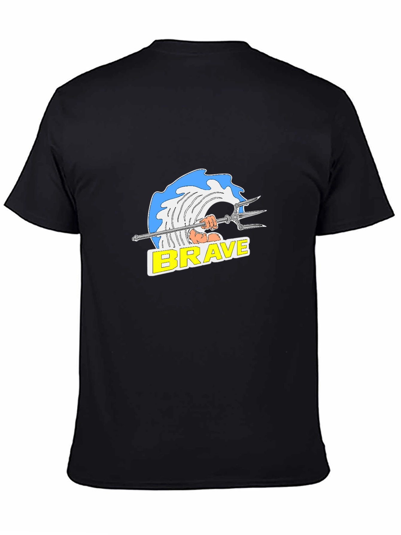 Brave Wave Graphic T-Shirt - Black Cotton Tee