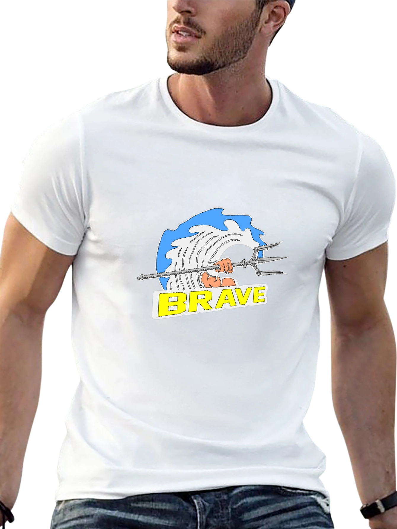 Brave Wave Graphic T-Shirt - Black Cotton Tee
