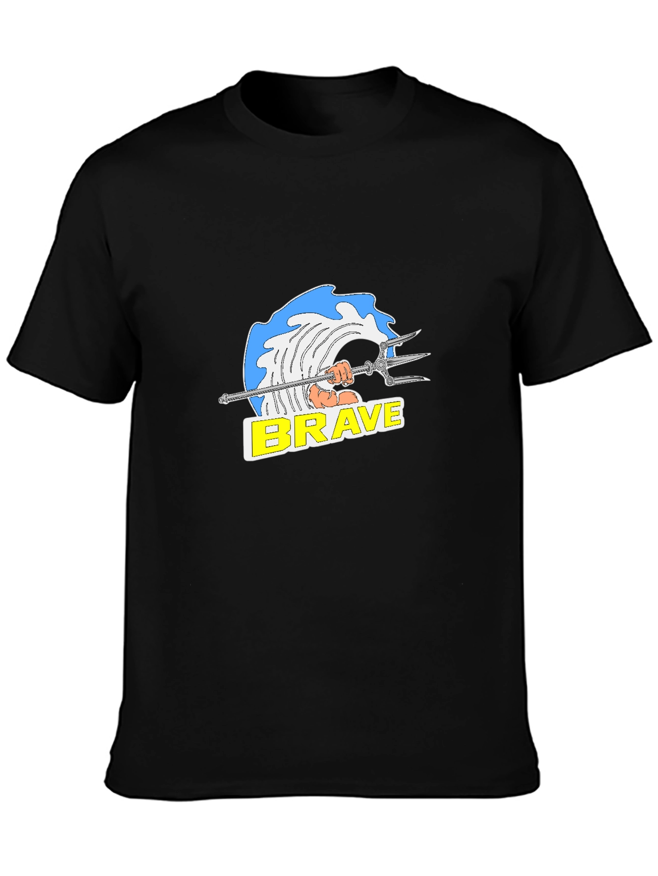 Brave Wave Graphic T-Shirt - Black Cotton Tee
