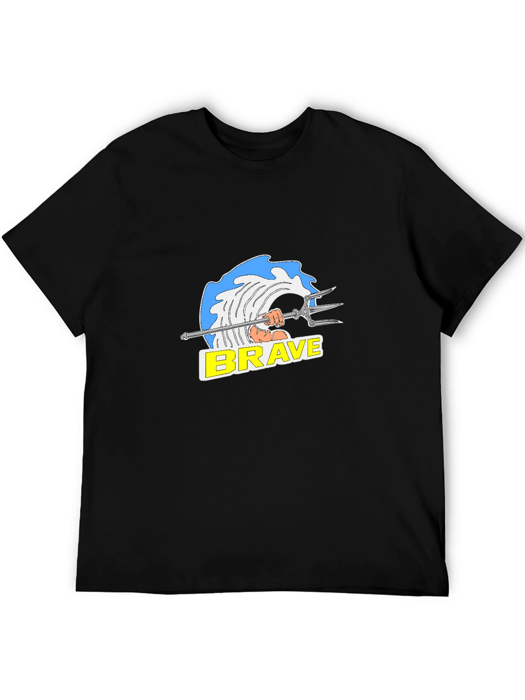 Brave Wave Graphic T-Shirt - Black Cotton Tee