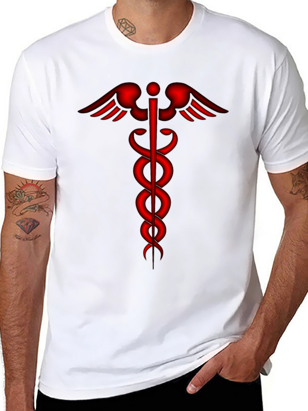 Medical Caduceus Symbol Graphic Tee