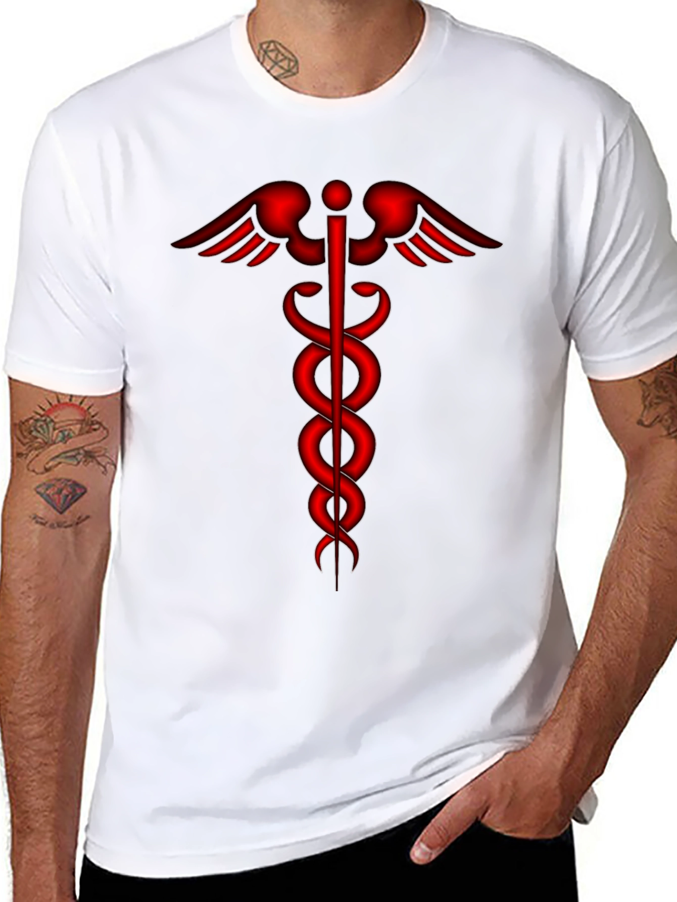 Medical Caduceus Symbol Graphic Tee