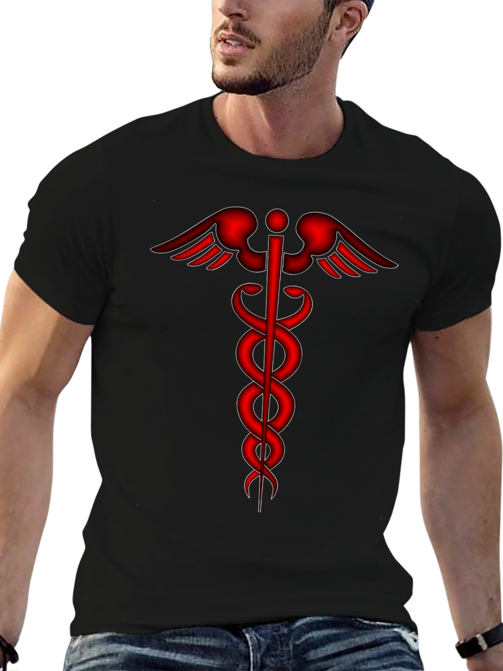 Medical Caduceus Symbol Graphic Tee