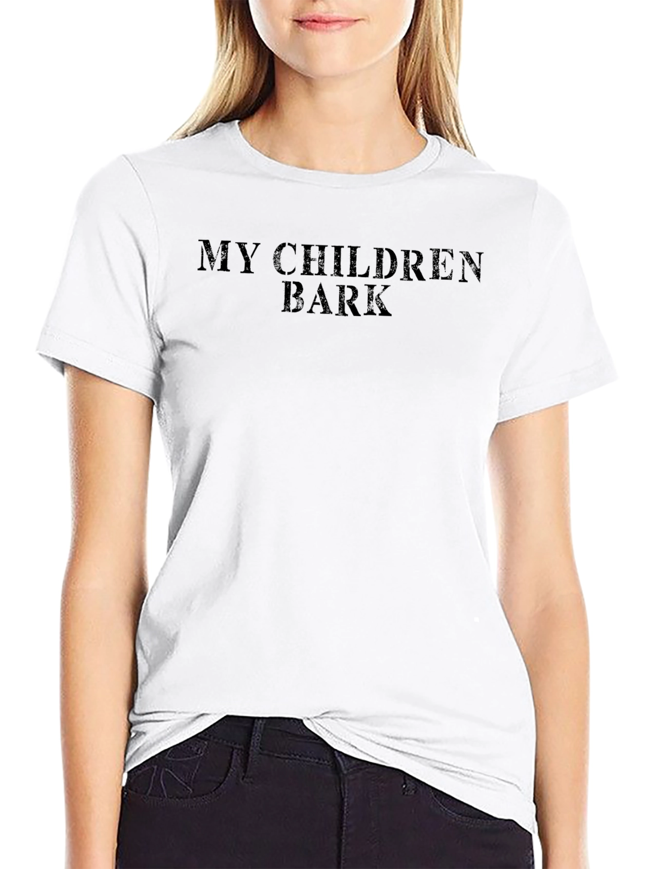 My Children Bark Funny Black T-Shirt