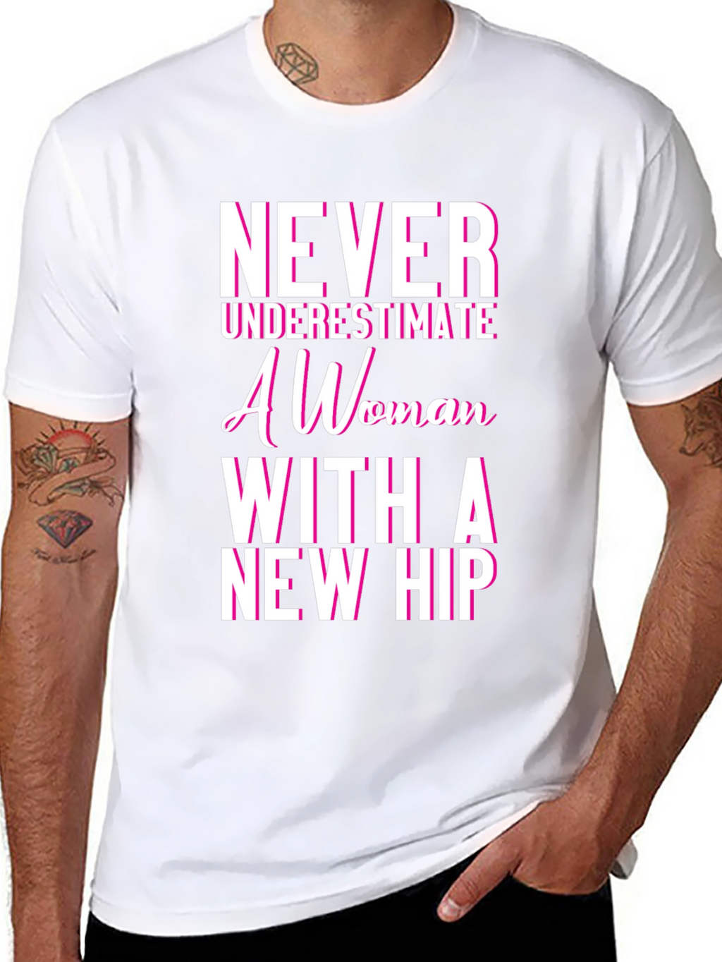 Never Underestimate Woman With New Hip Tee