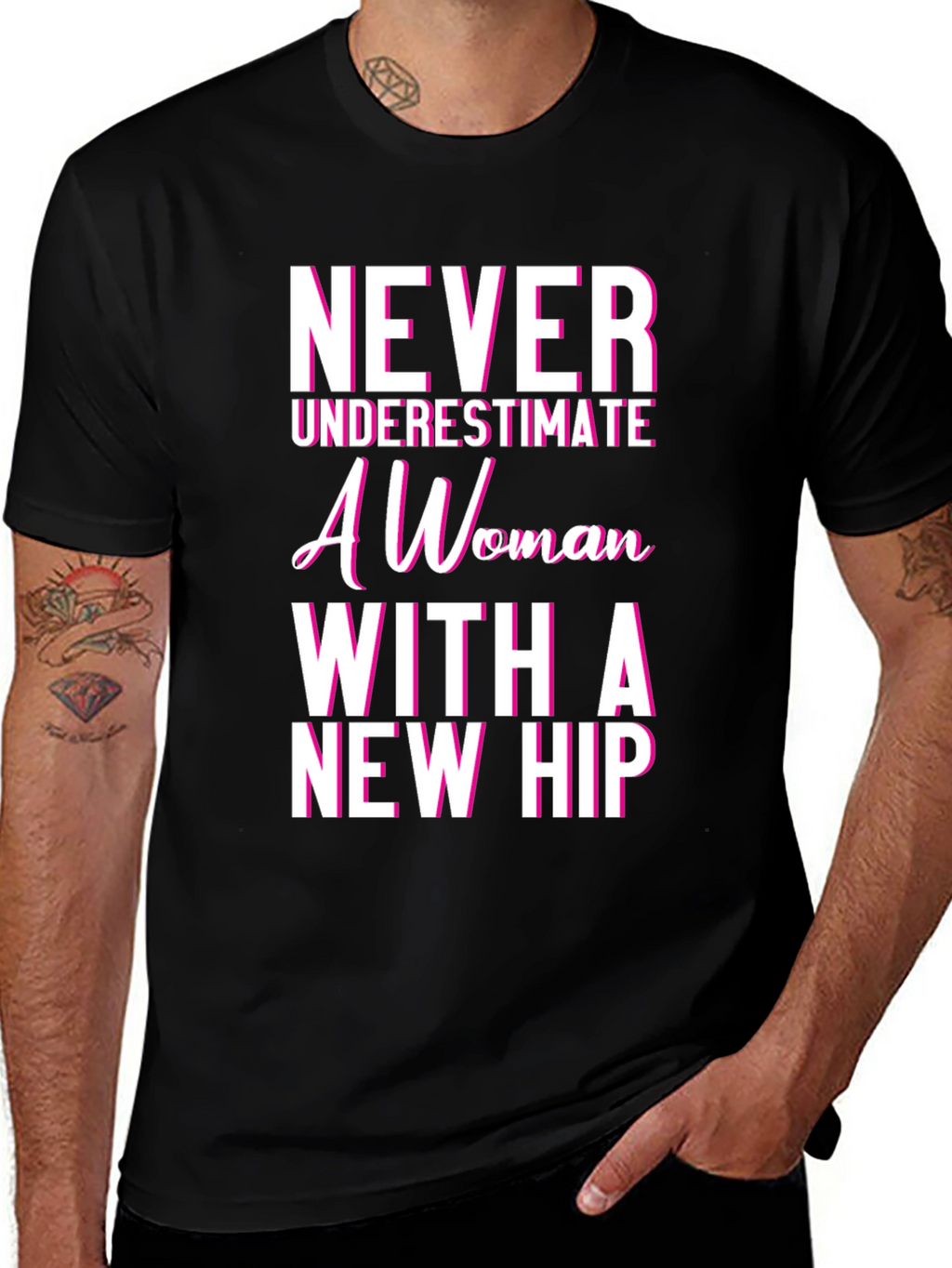 Never Underestimate Woman With New Hip Tee