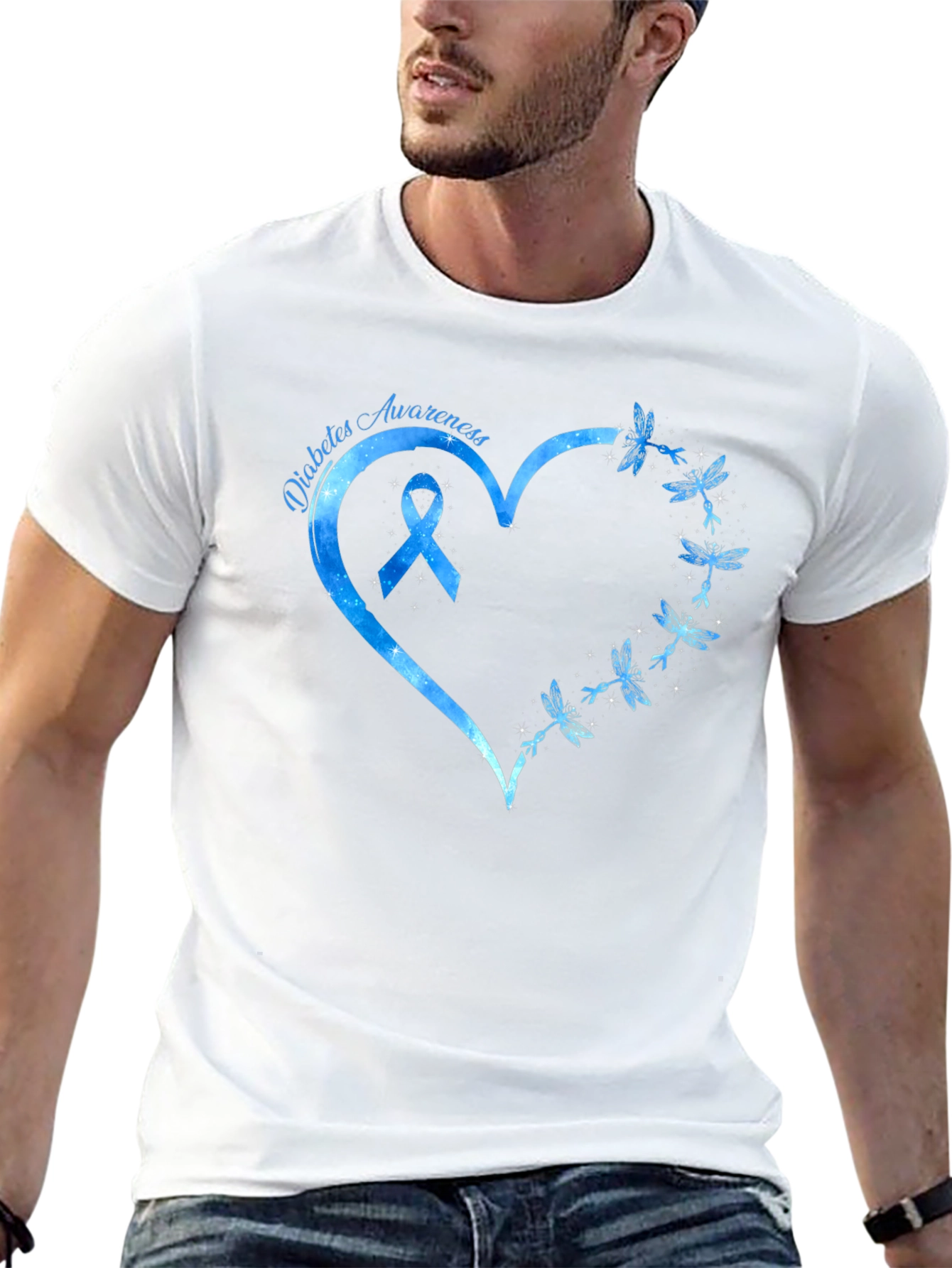 Diabetes Awareness Dragonfly Heart T-Shirt
