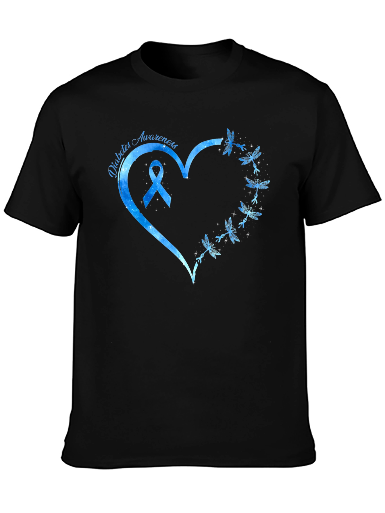 Diabetes Awareness Dragonfly Heart T-Shirt