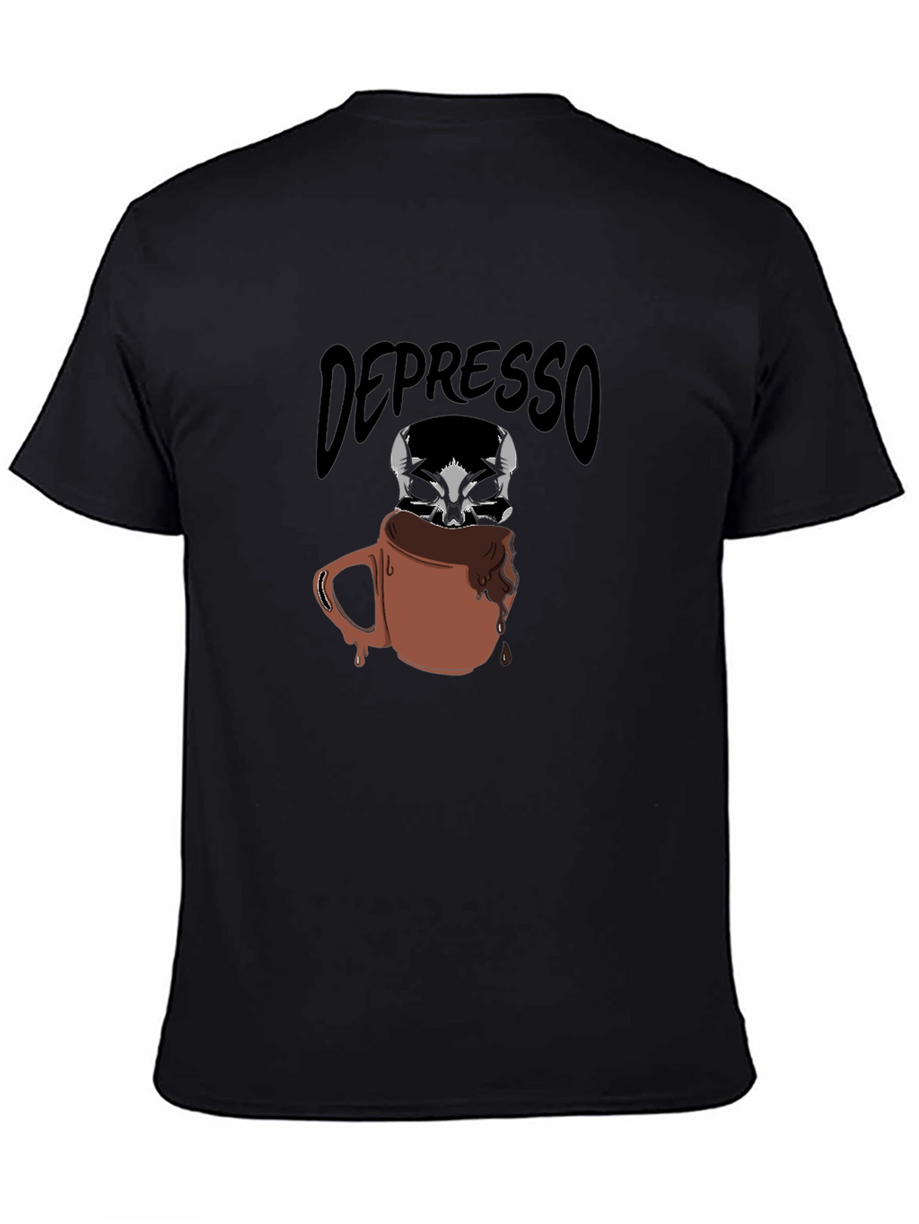 Depresso Coffee Skull Graphic T-Shirt