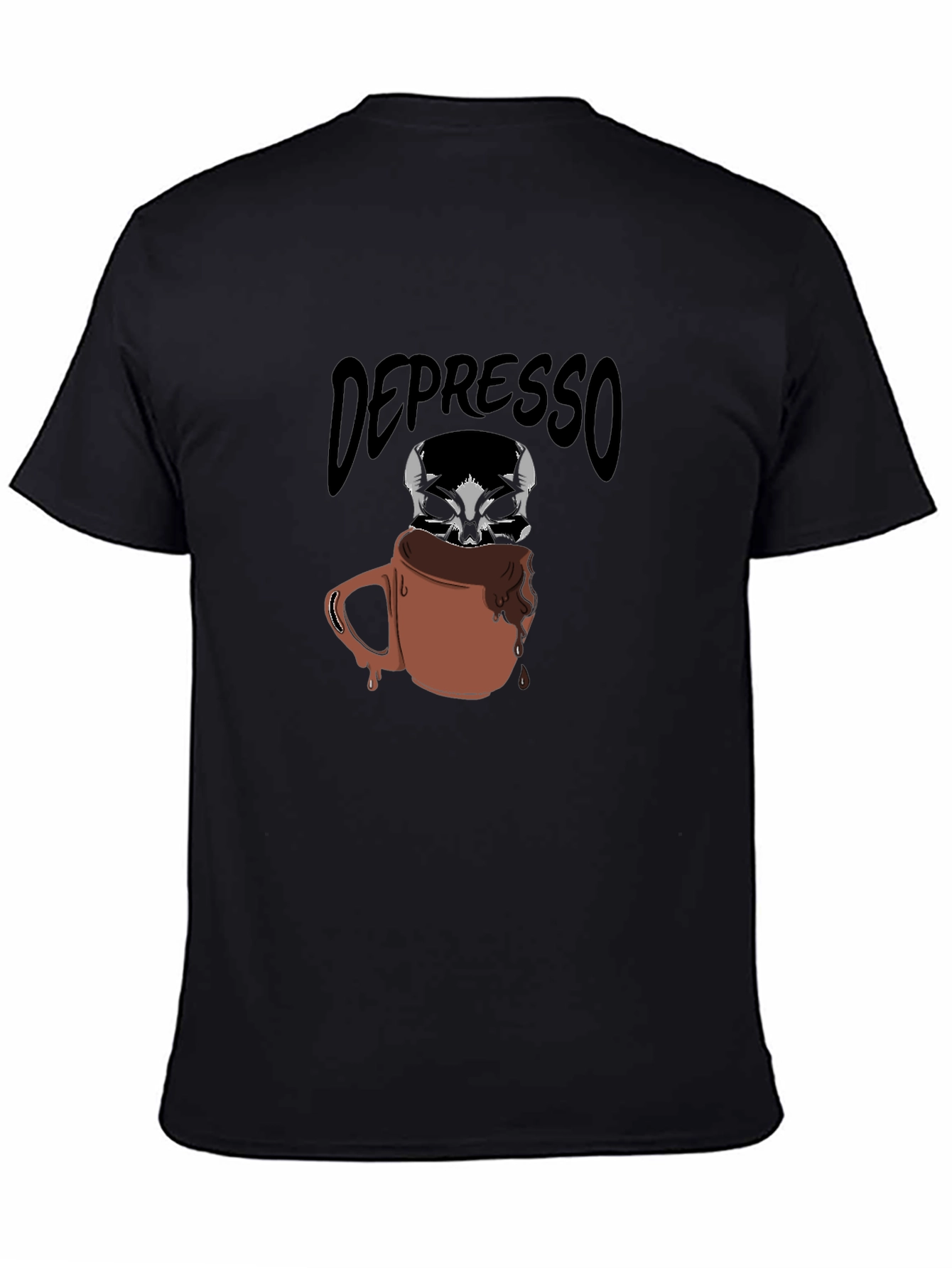 Depresso Coffee Skull Graphic T-Shirt