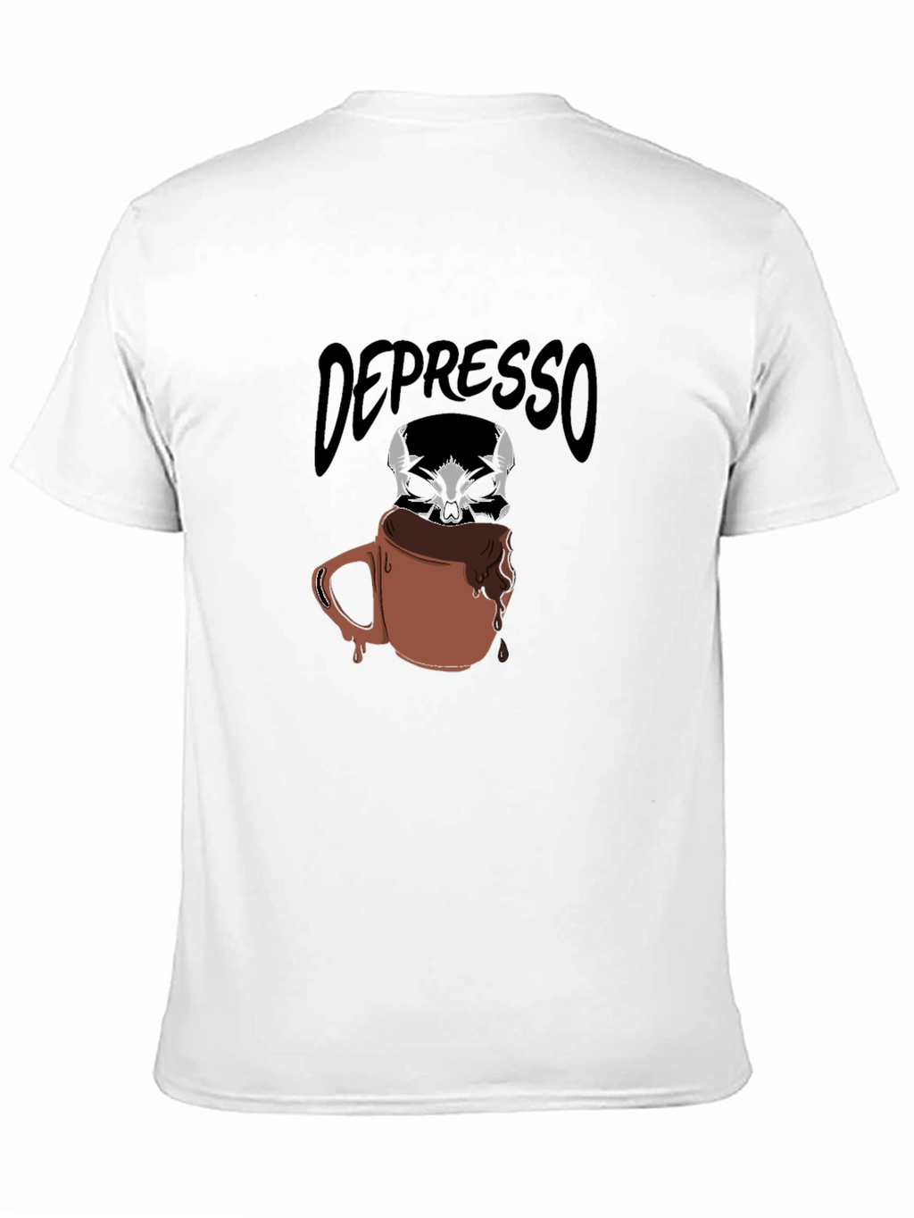 Depresso Coffee Skull Graphic T-Shirt