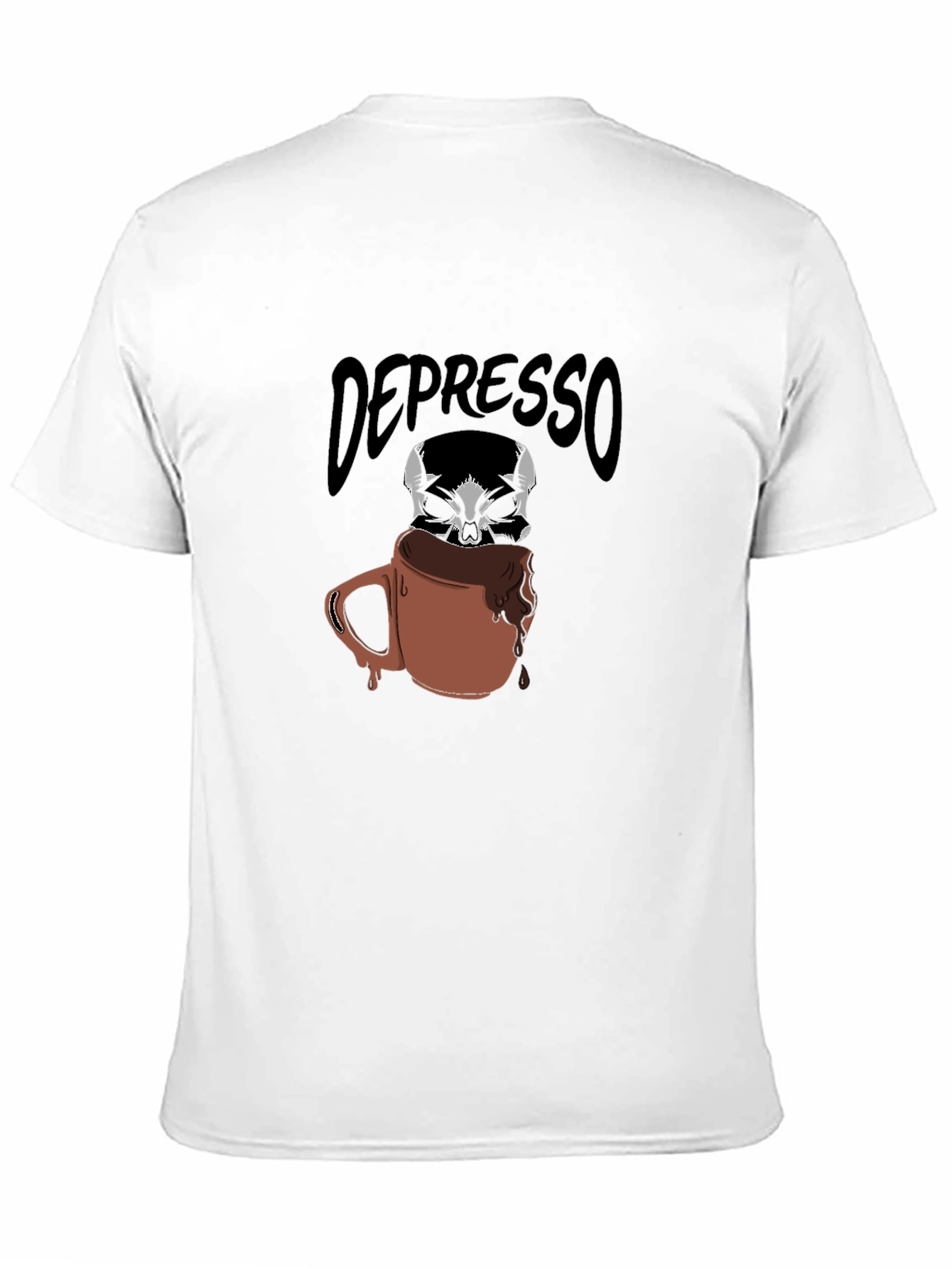 Depresso Coffee Skull Graphic T-Shirt
