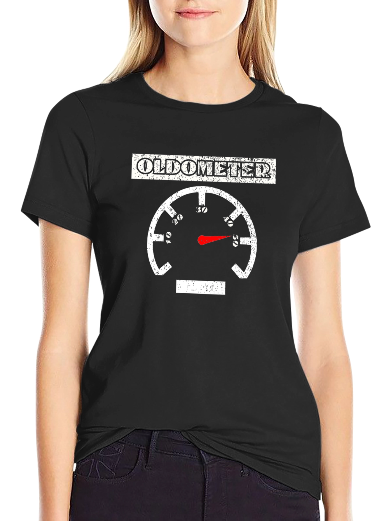 Oldometer Funny Age Gauge Graphic Tee