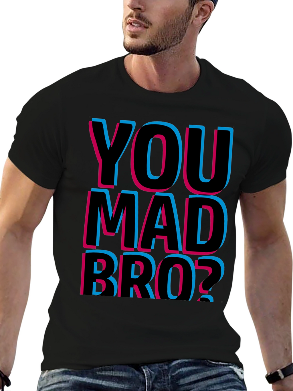 You Mad Bro? Graphic T-Shirt - Black