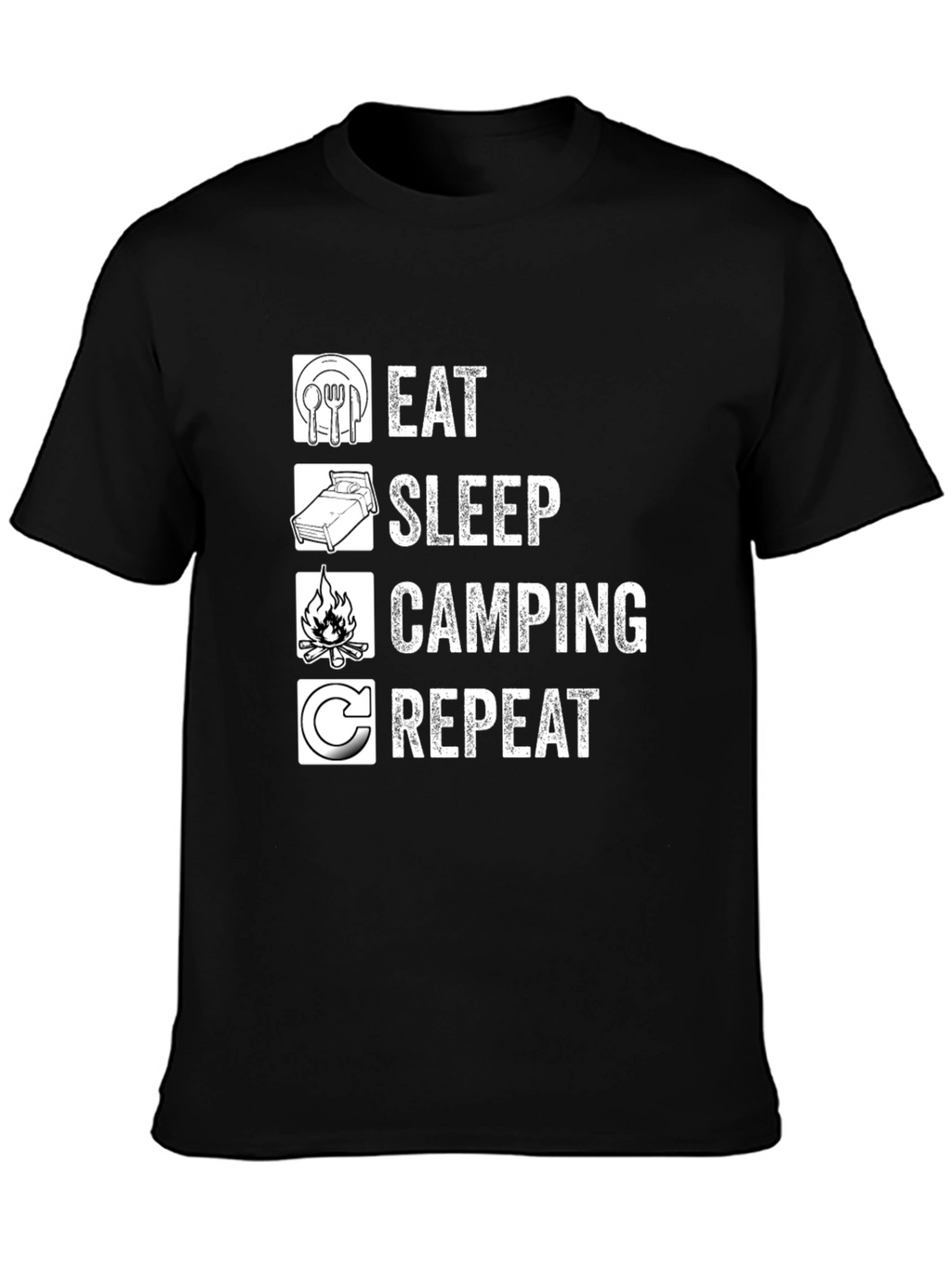 Eat Sleep Camping Repeat Graphic T-Shirt