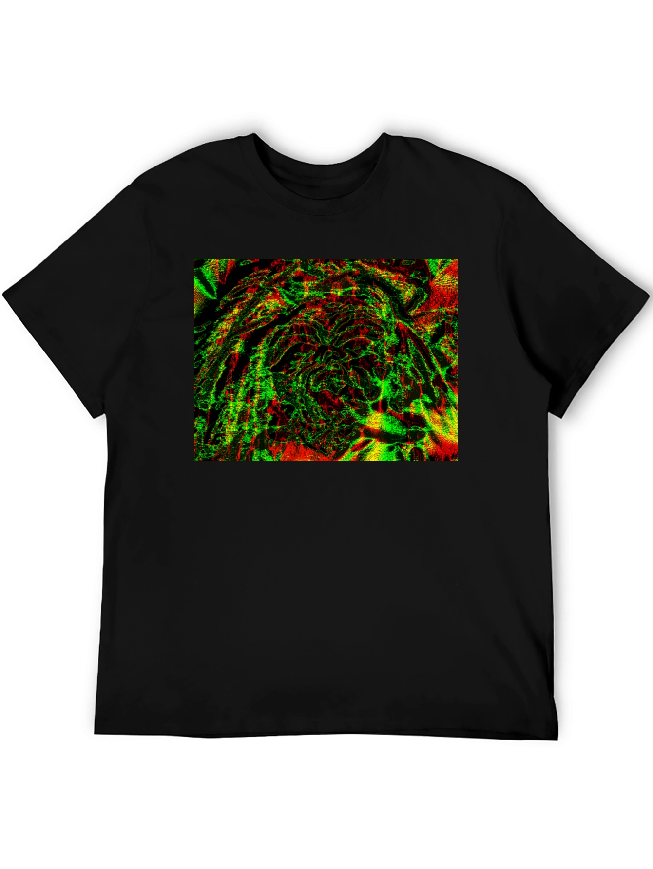 Abstract Glitch Art Black T-Shirt
