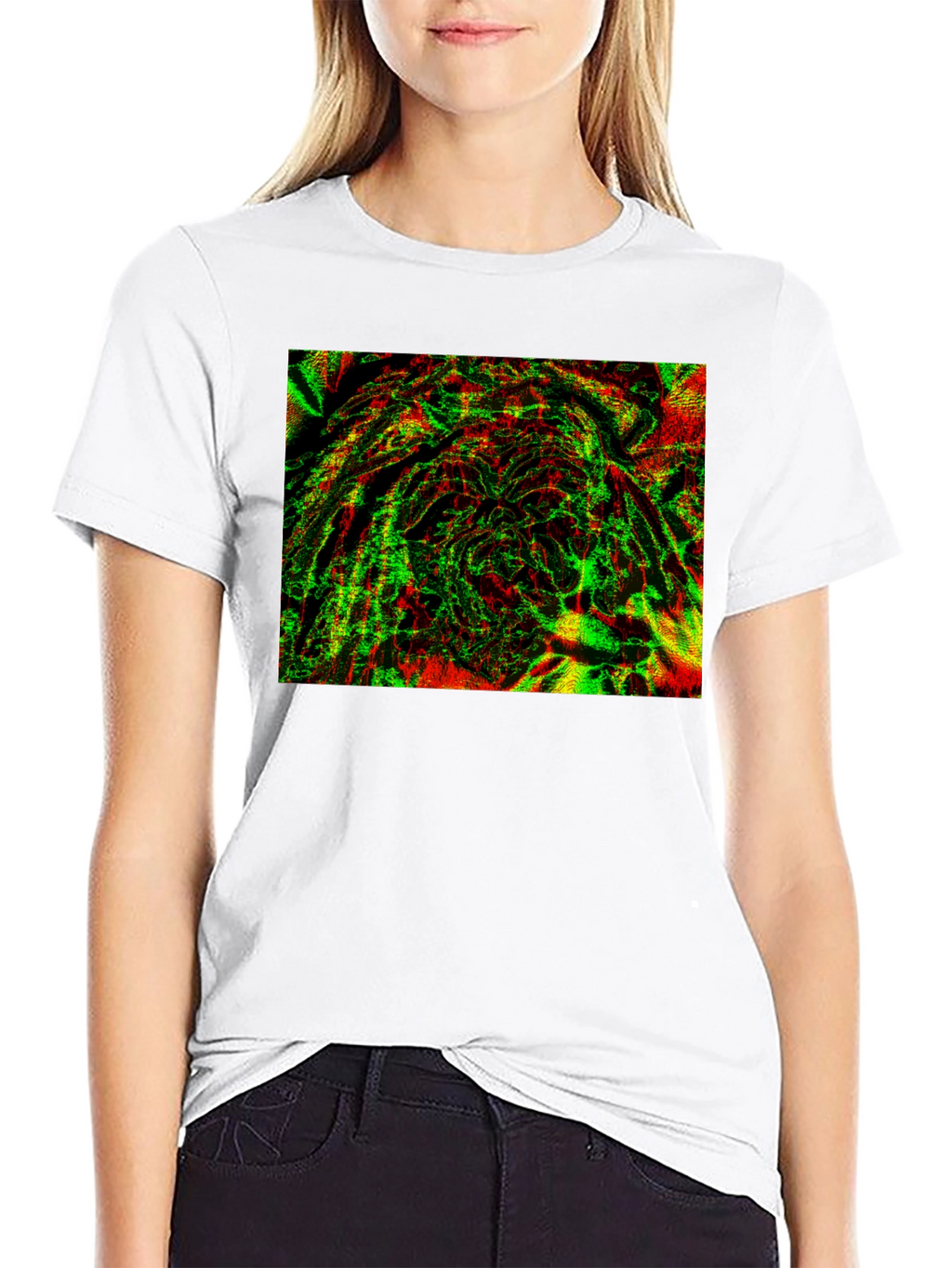 Abstract Glitch Art Black T-Shirt
