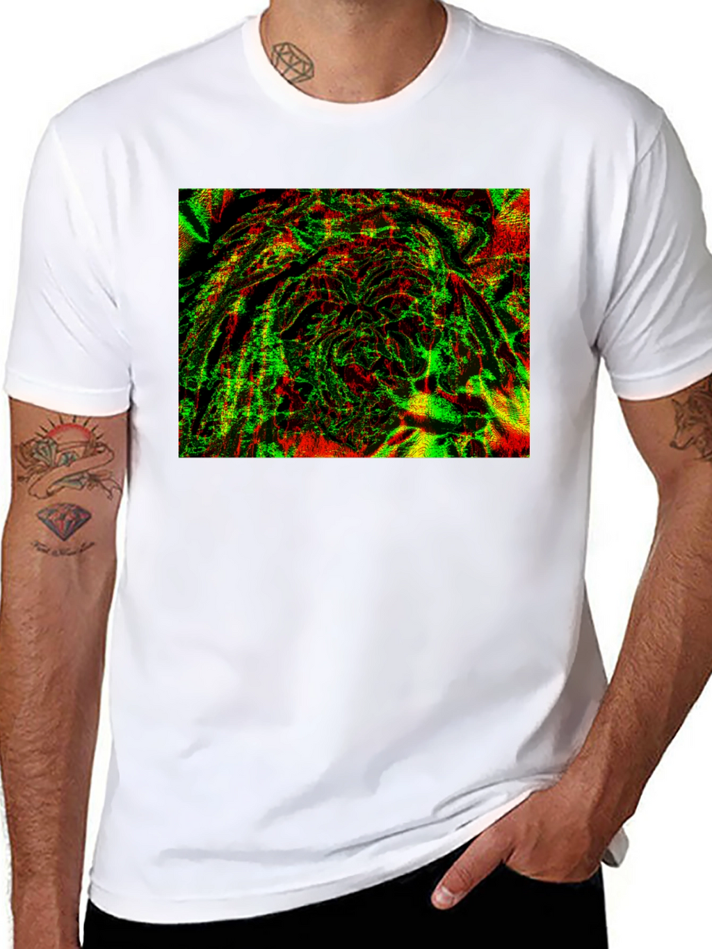 Abstract Glitch Art Black T-Shirt
