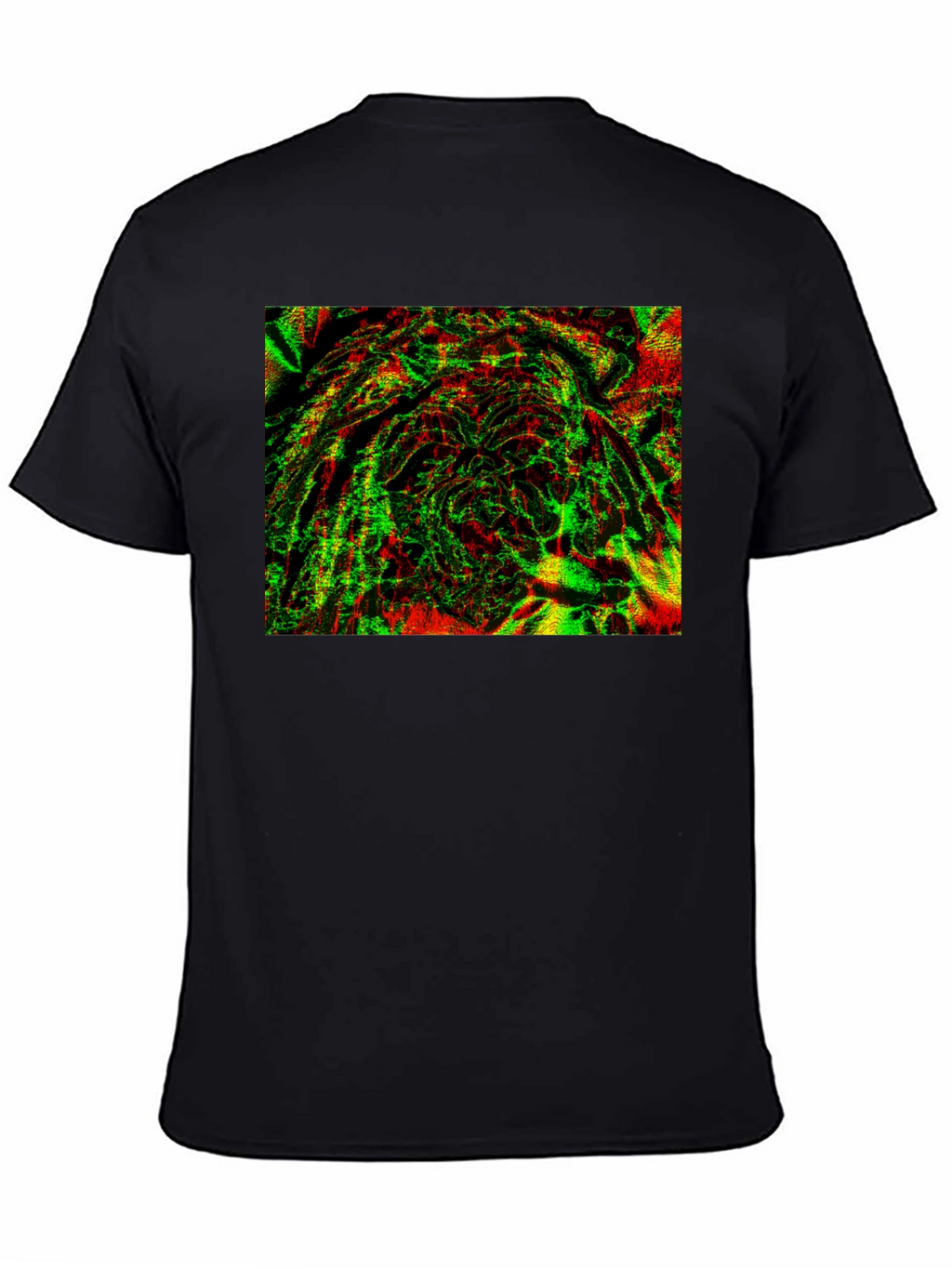 Abstract Glitch Art Black T-Shirt