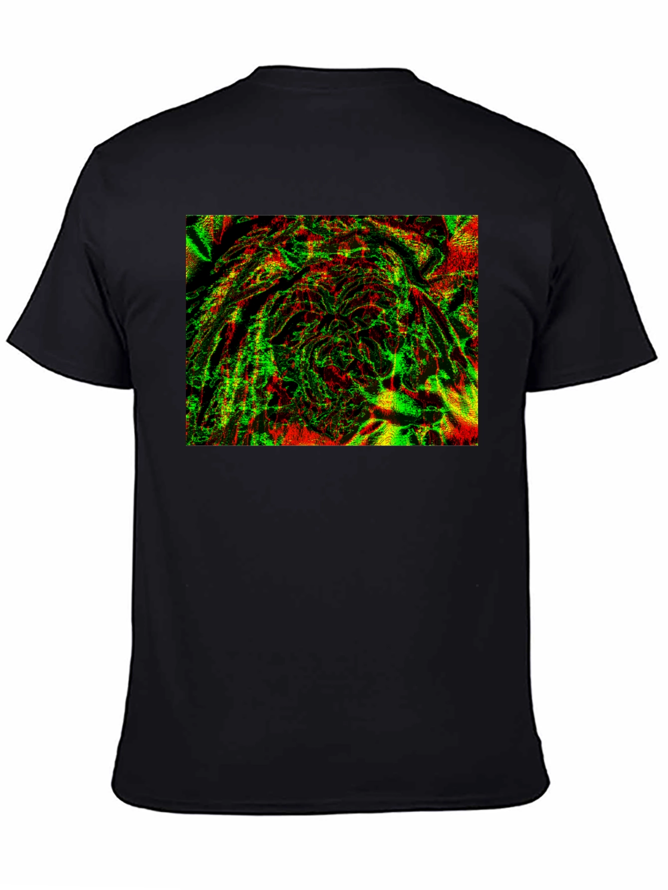 Abstract Glitch Art Black T-Shirt