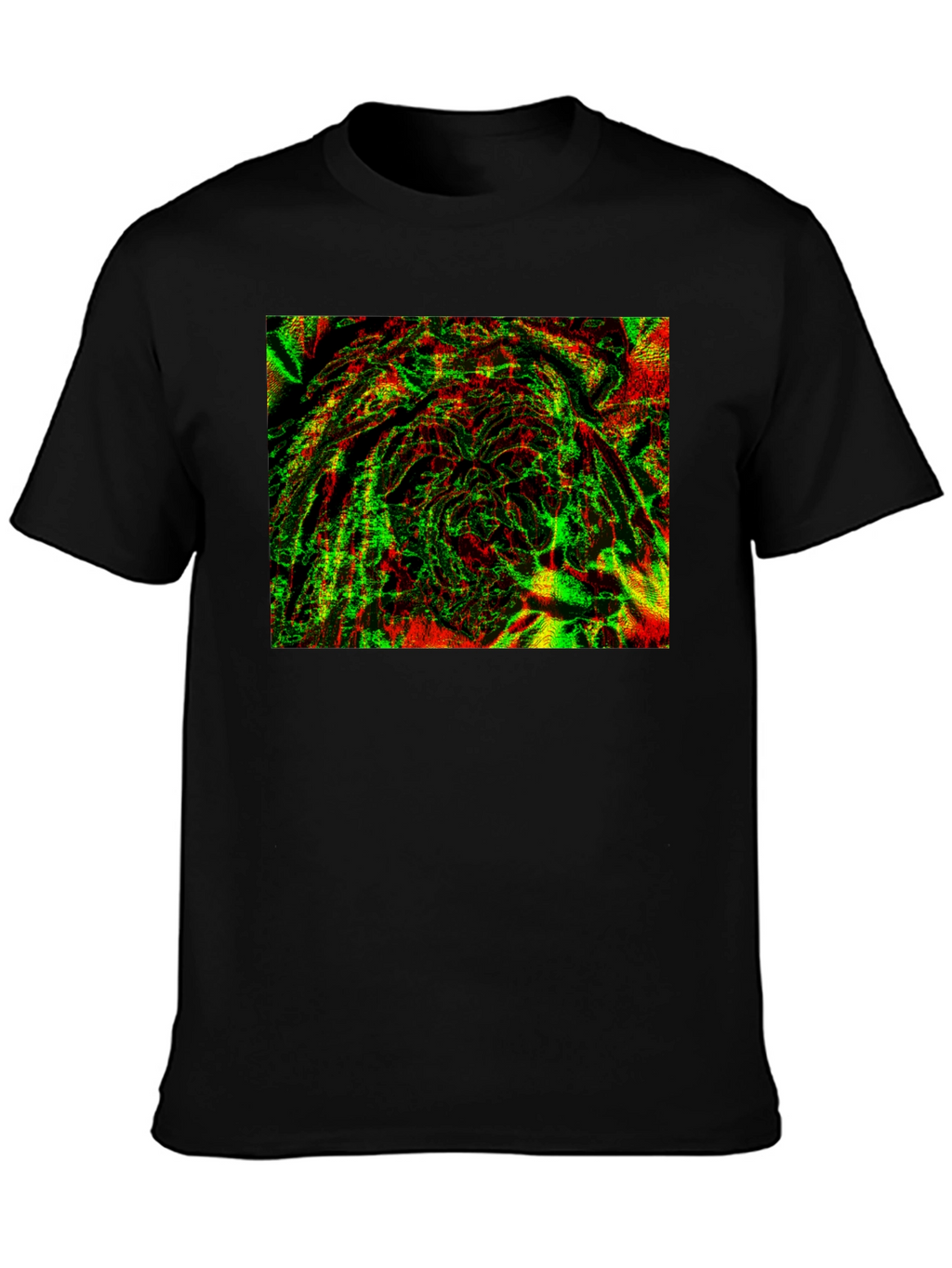 Abstract Glitch Art Black T-Shirt