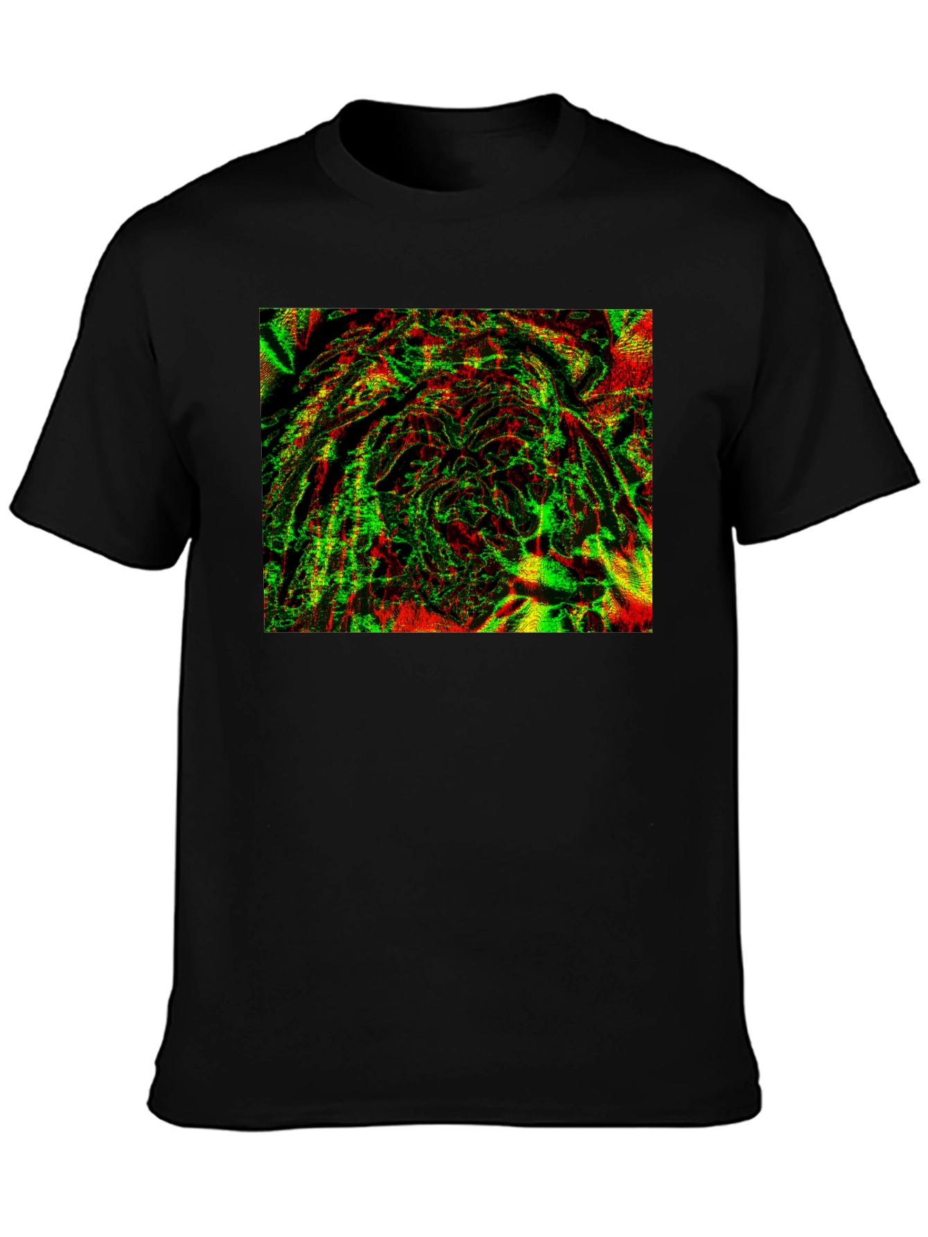 Abstract Glitch Art Black T-Shirt