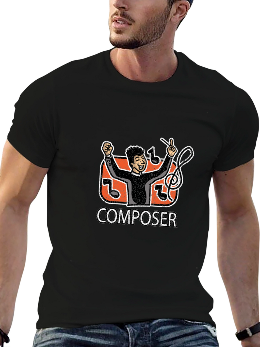 Composer Graphic Tee - Black Casual T-Shirt