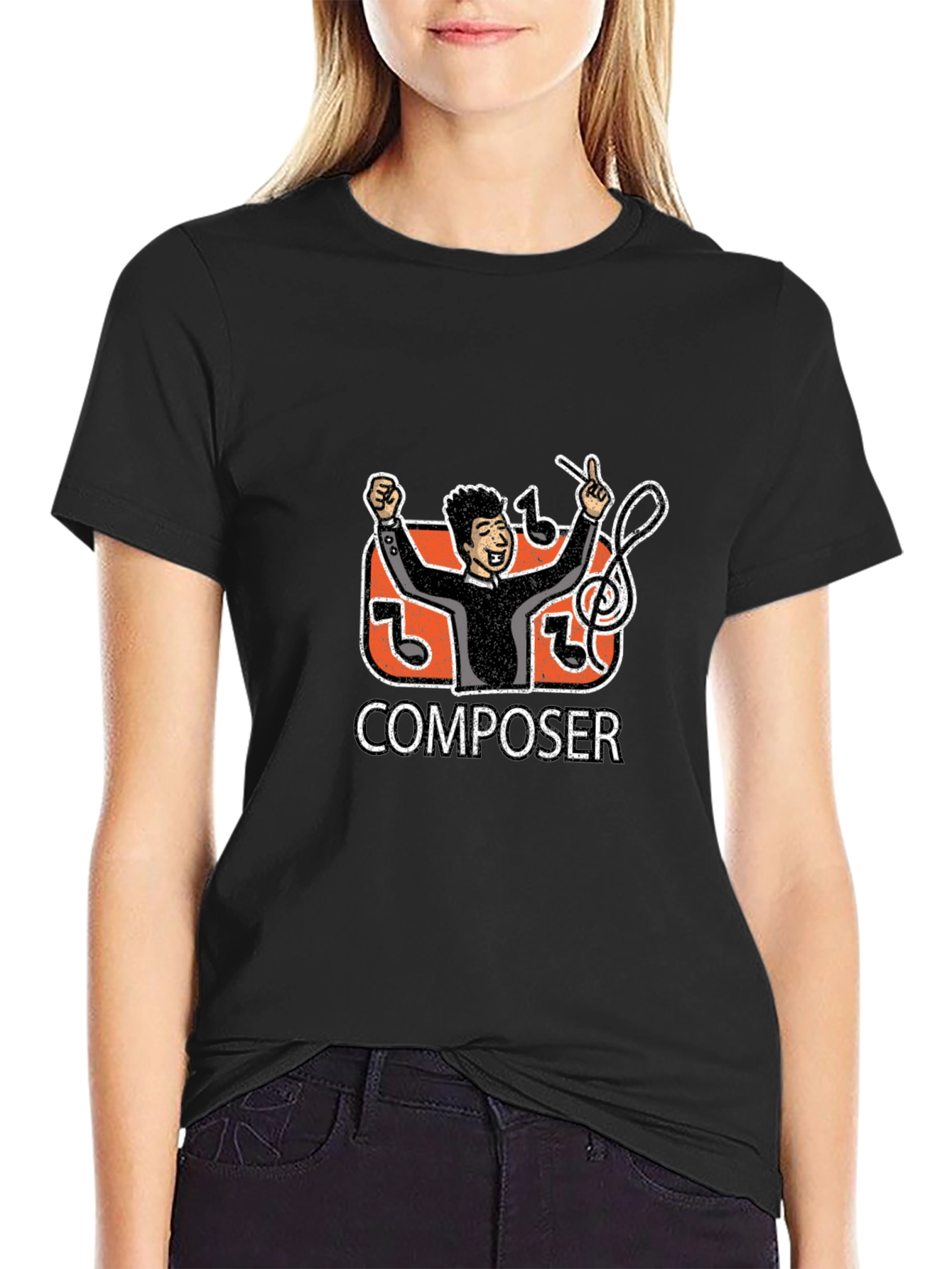 Composer Graphic Tee - Black Casual T-Shirt
