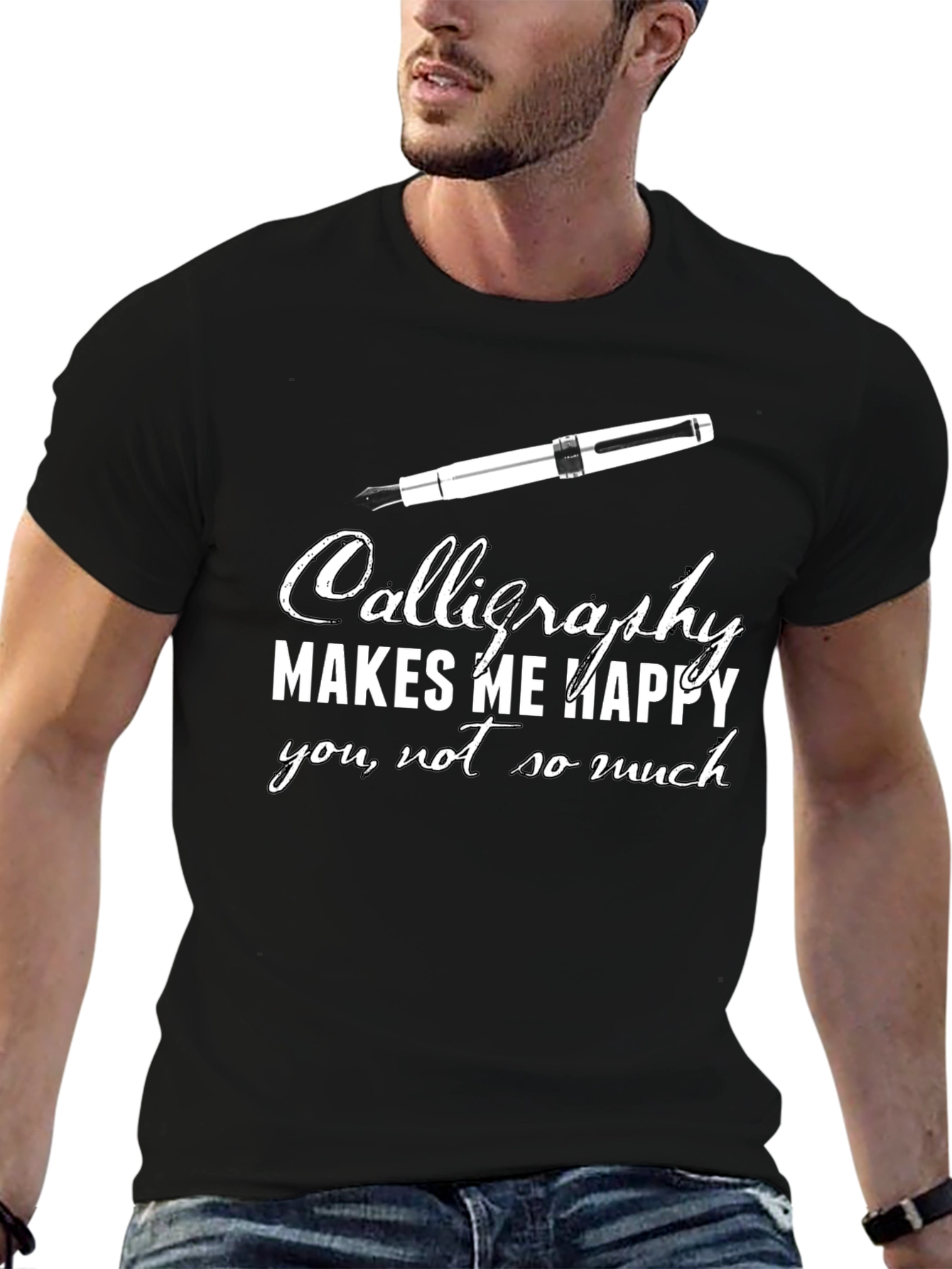 Calligraphy Lover T-Shirt - Makes Me Happy