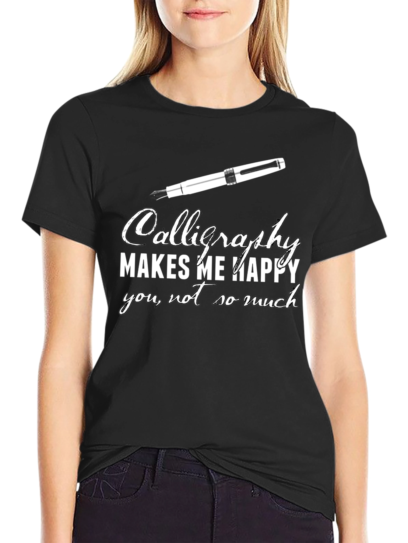 Calligraphy Lover T-Shirt - Makes Me Happy