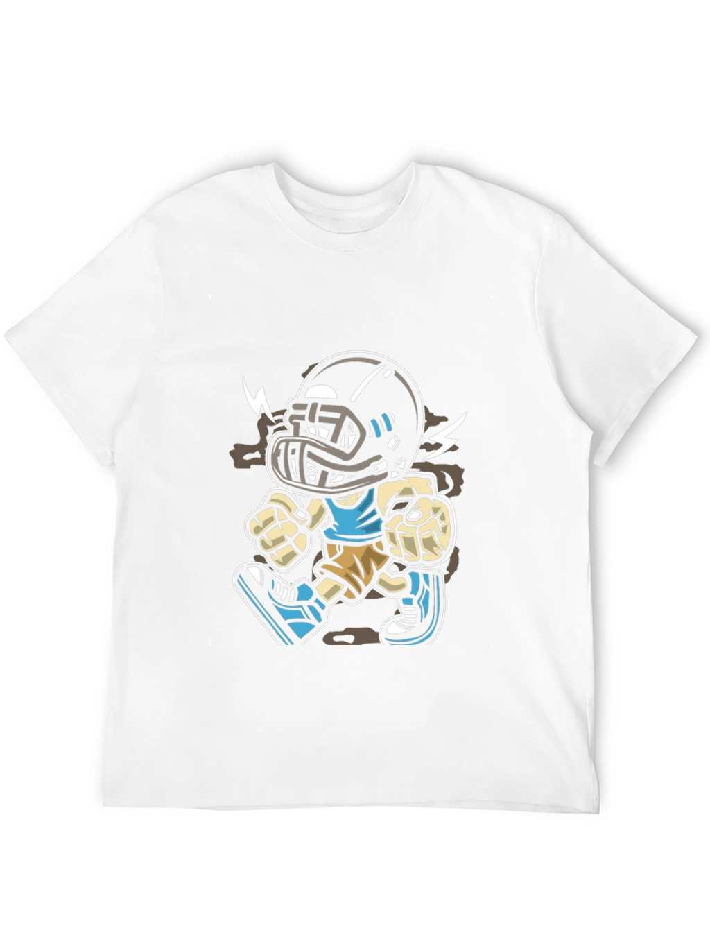 Cartoon Football Player Graphic T-Shirt