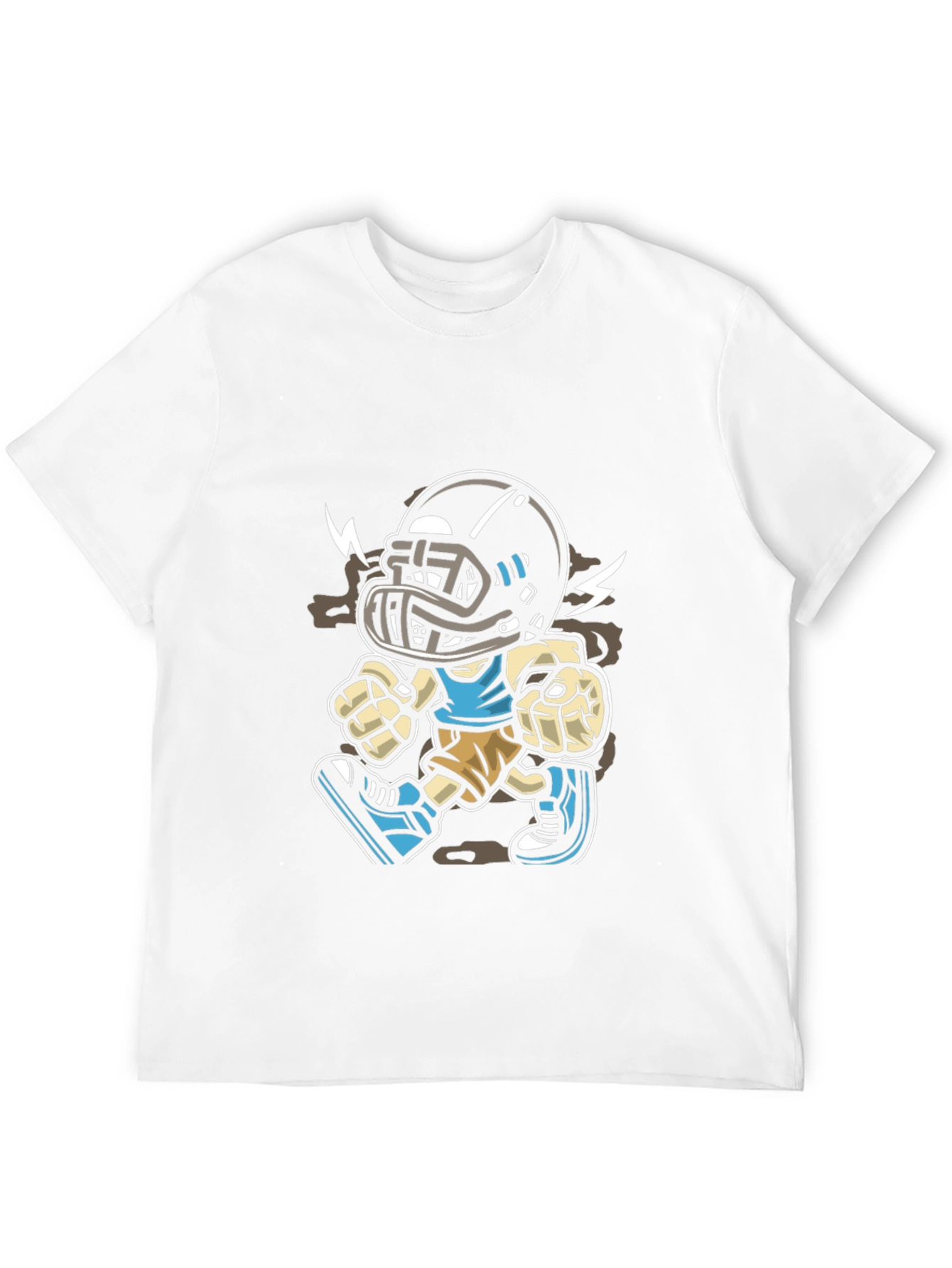 Cartoon Football Player Graphic T-Shirt