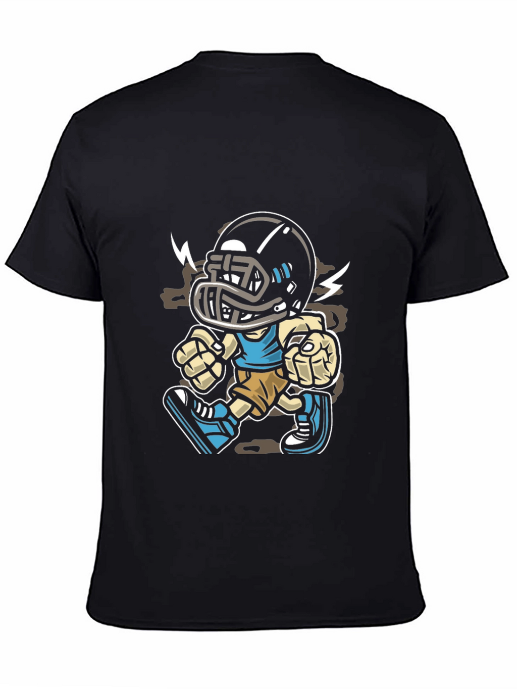 Cartoon Football Player Graphic T-Shirt