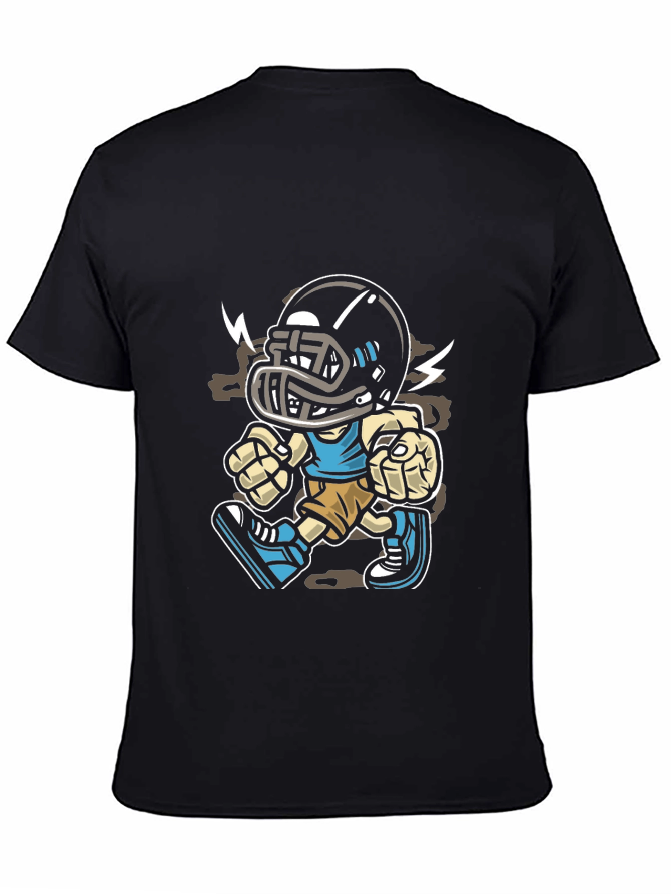 Cartoon Football Player Graphic T-Shirt