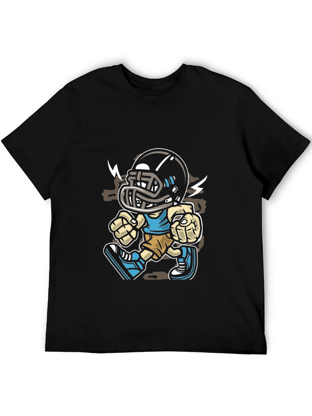 Cartoon Football Player Graphic T-Shirt