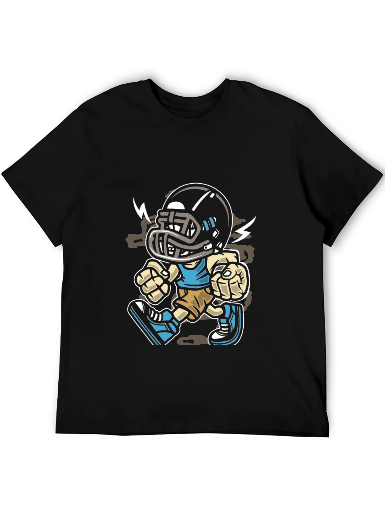 Cartoon Football Player Graphic T-Shirt