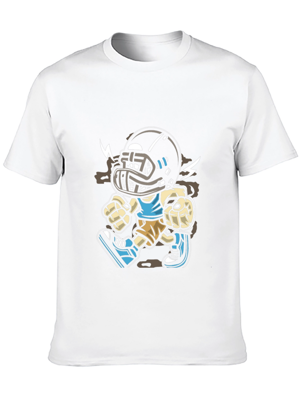 Cartoon Football Player Graphic T-Shirt