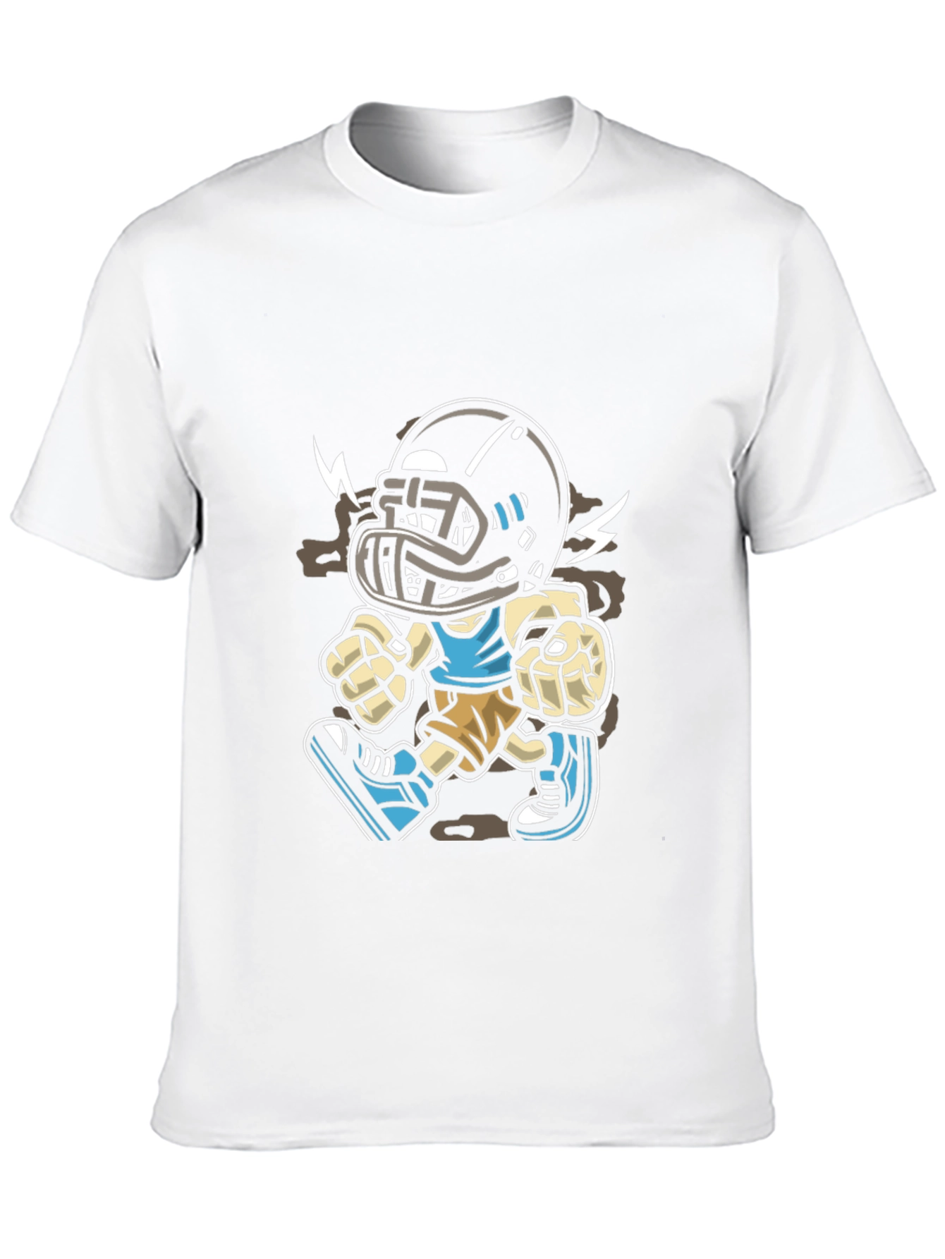 Cartoon Football Player Graphic T-Shirt