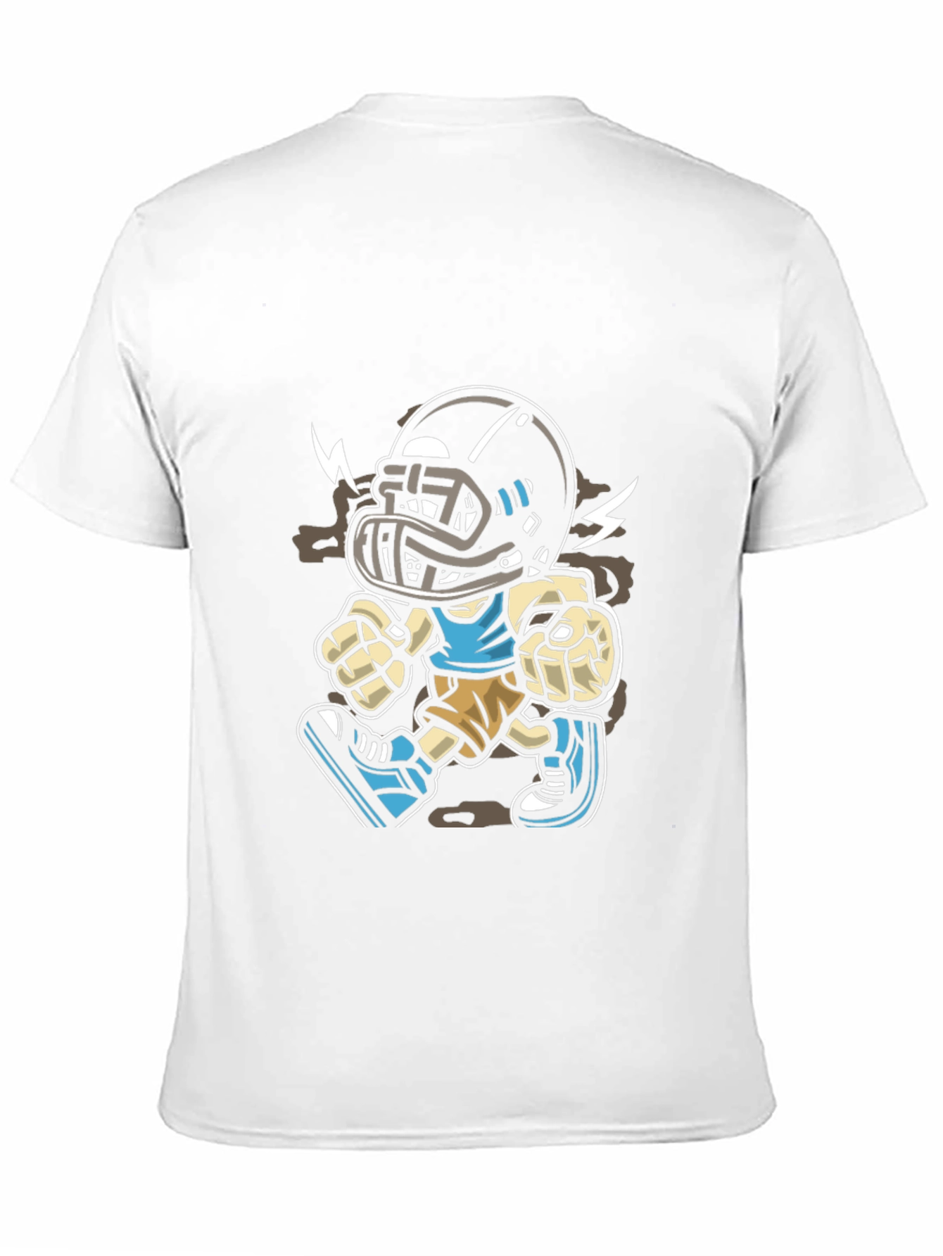 Cartoon Football Player Graphic T-Shirt